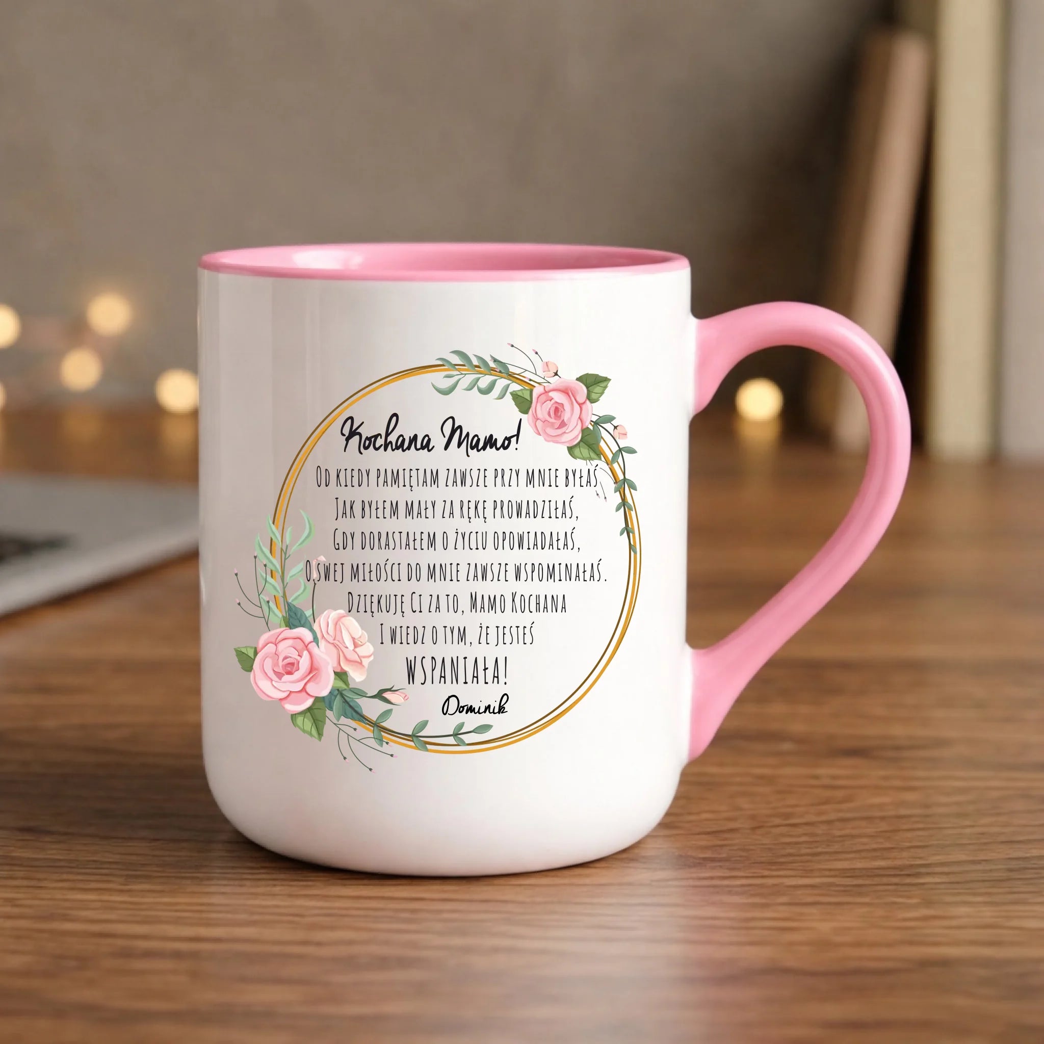 Kubek elegant dla mamy od syna - Kochana Mamo jesteś wspaniała - personalizowany DM44 - StoryCups.pl