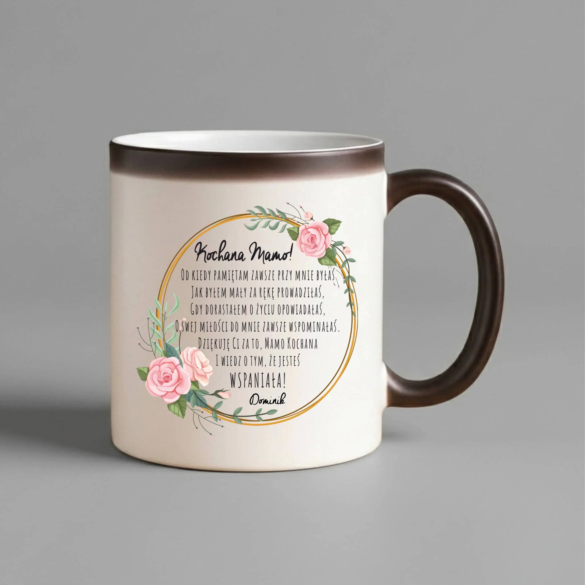 Kubek magiczny dla mamy od syna - Kochana Mamo jesteś wspaniała - personalizowany DM44 - StoryCups.pl