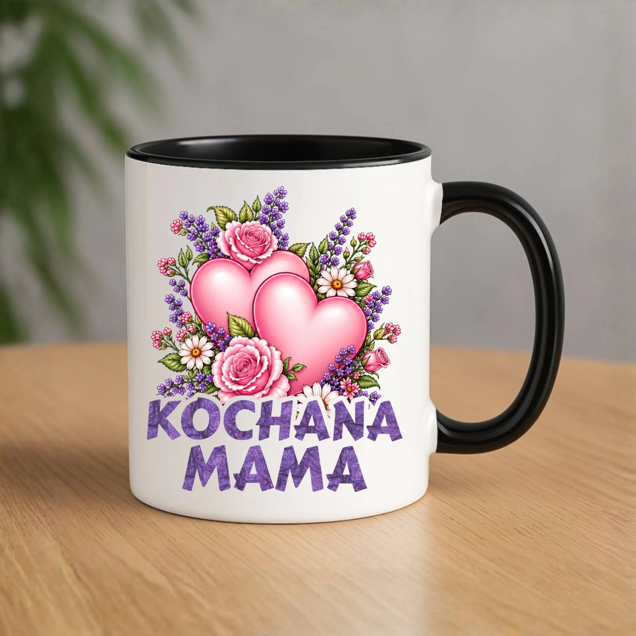 Kubek dla mamy - Kochana Mama bukiet z sercem DM46 - StoryCups.pl