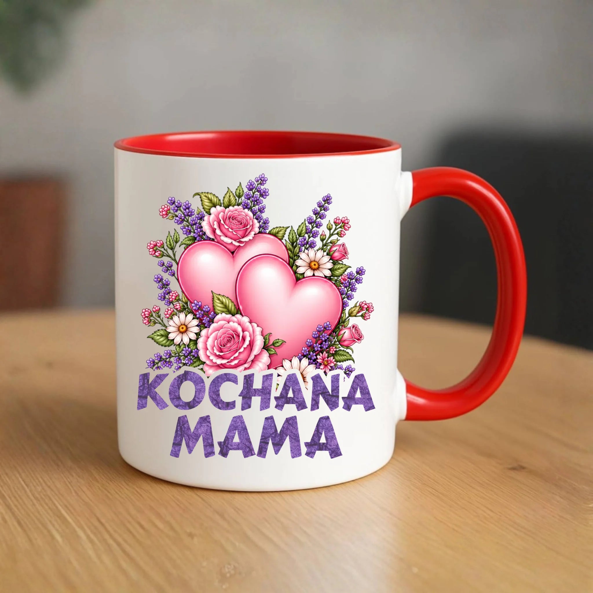 Kubek dla mamy - Kochana Mama bukiet z sercem DM46 - StoryCups.pl