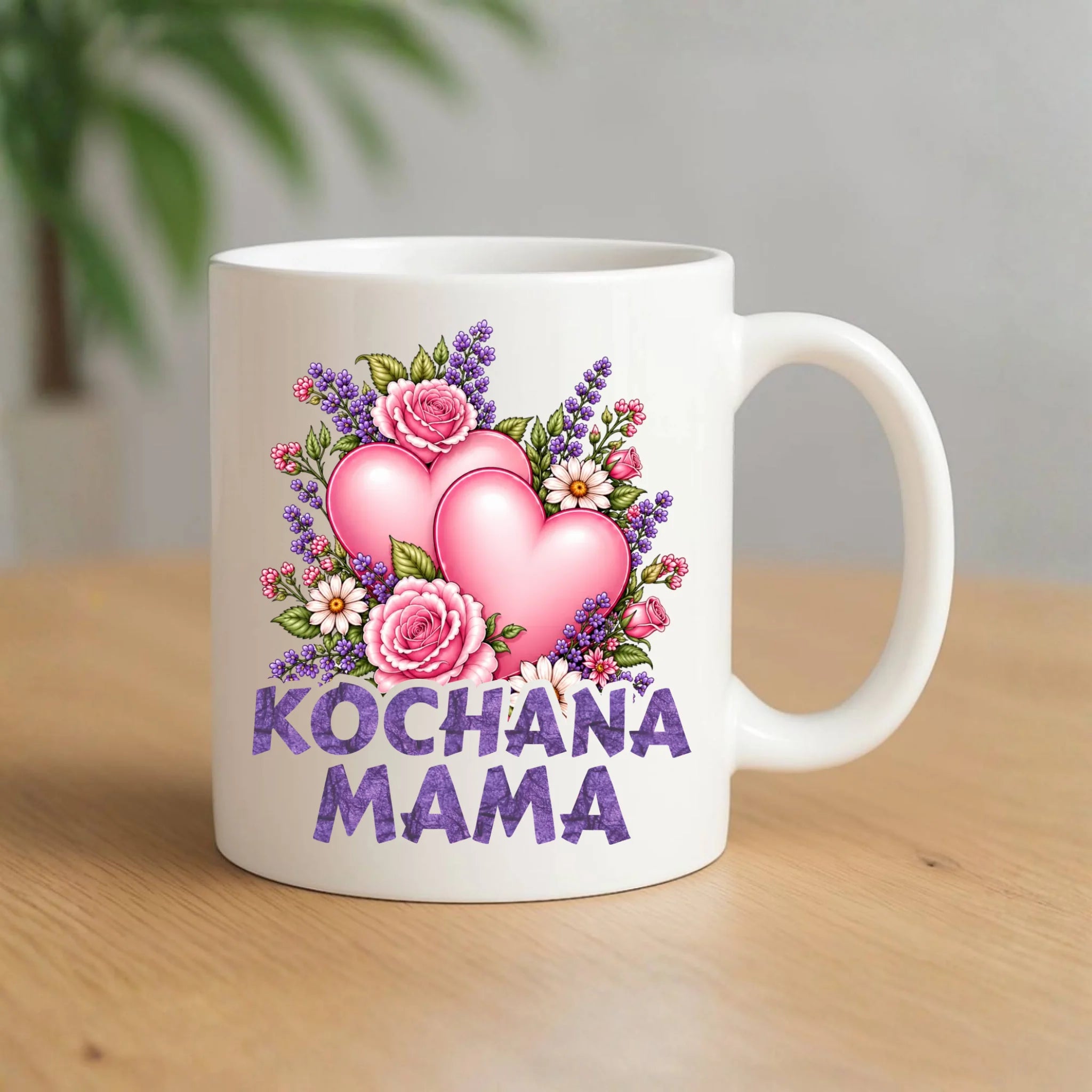 Kubek dla mamy - Kochana Mama bukiet z sercem DM46 - StoryCups.pl