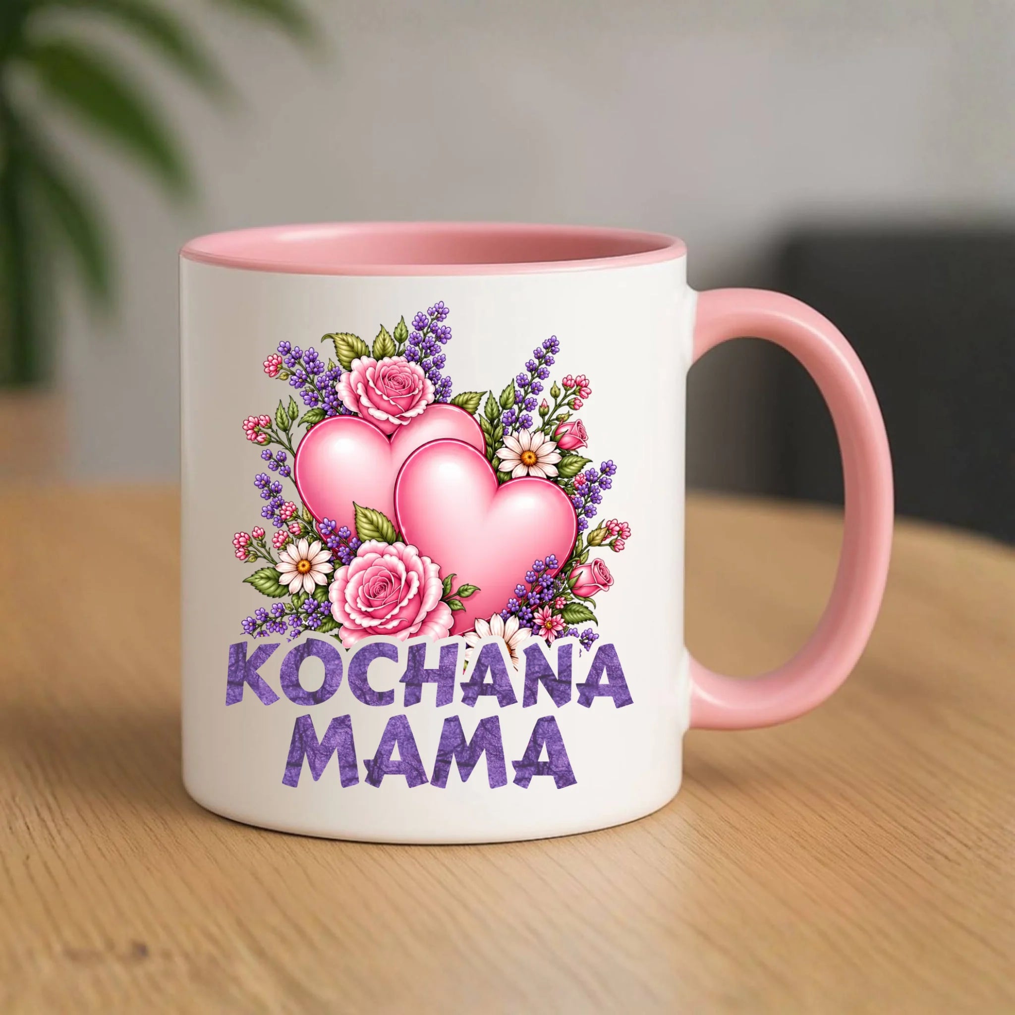 Kubek dla mamy - Kochana Mama bukiet z sercem DM46 - StoryCups.pl