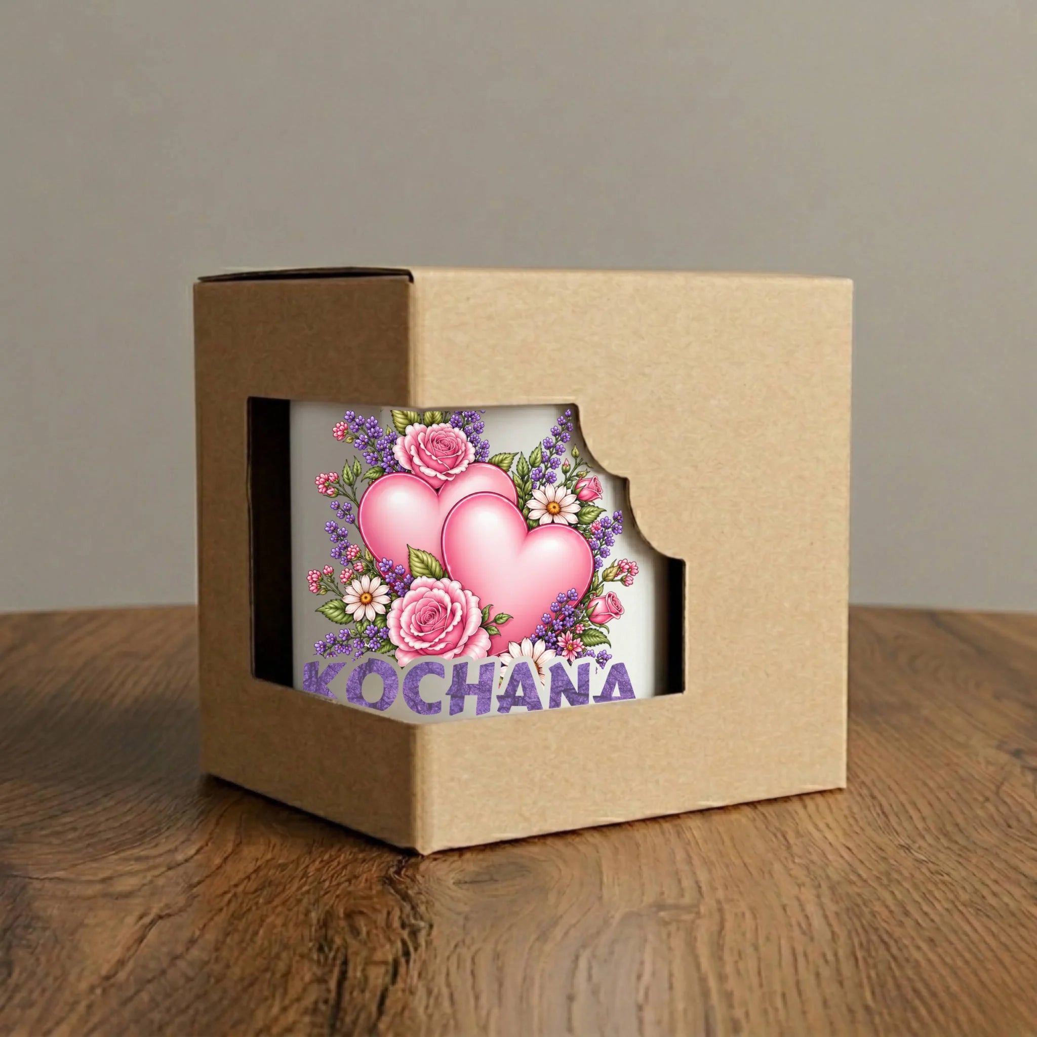 Kubek magiczny dla mamy - Kochana Mama bukiet z sercem DM46 - StoryCups.pl