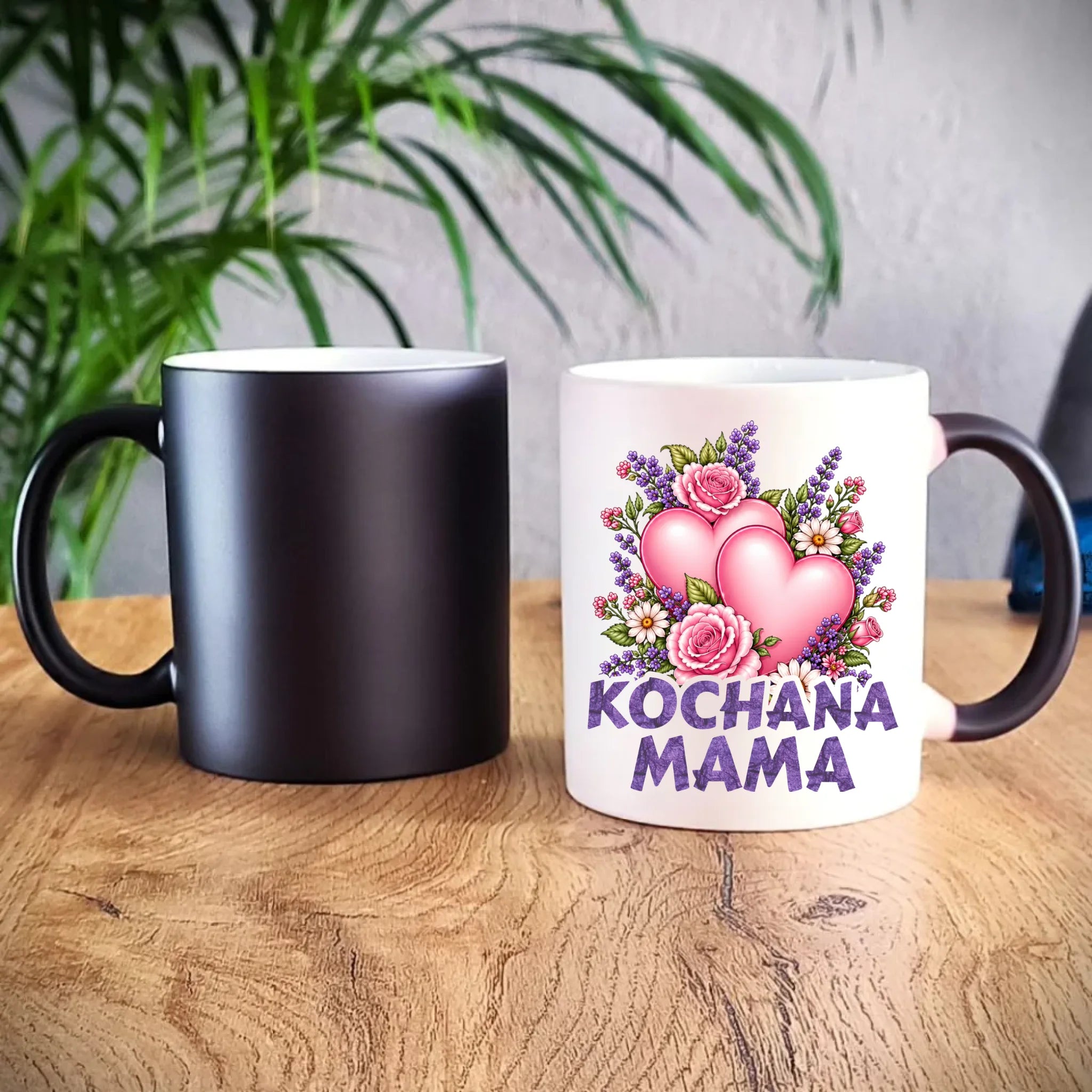 Kubek magiczny dla mamy - Kochana Mama bukiet z sercem DM46 - StoryCups.pl