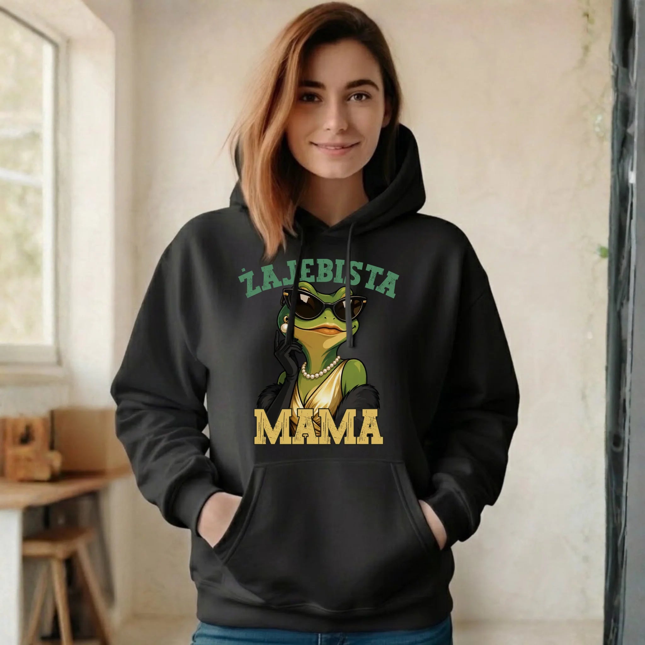 Bluza z kapturem dla mamy - Żajebista Mama Glamour DM48 - StoryCups.pl