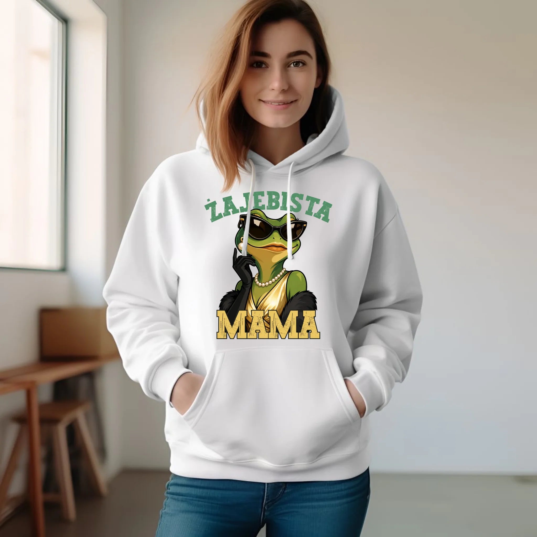 Bluza z kapturem dla mamy - Żajebista Mama Glamour DM48 - StoryCups.pl