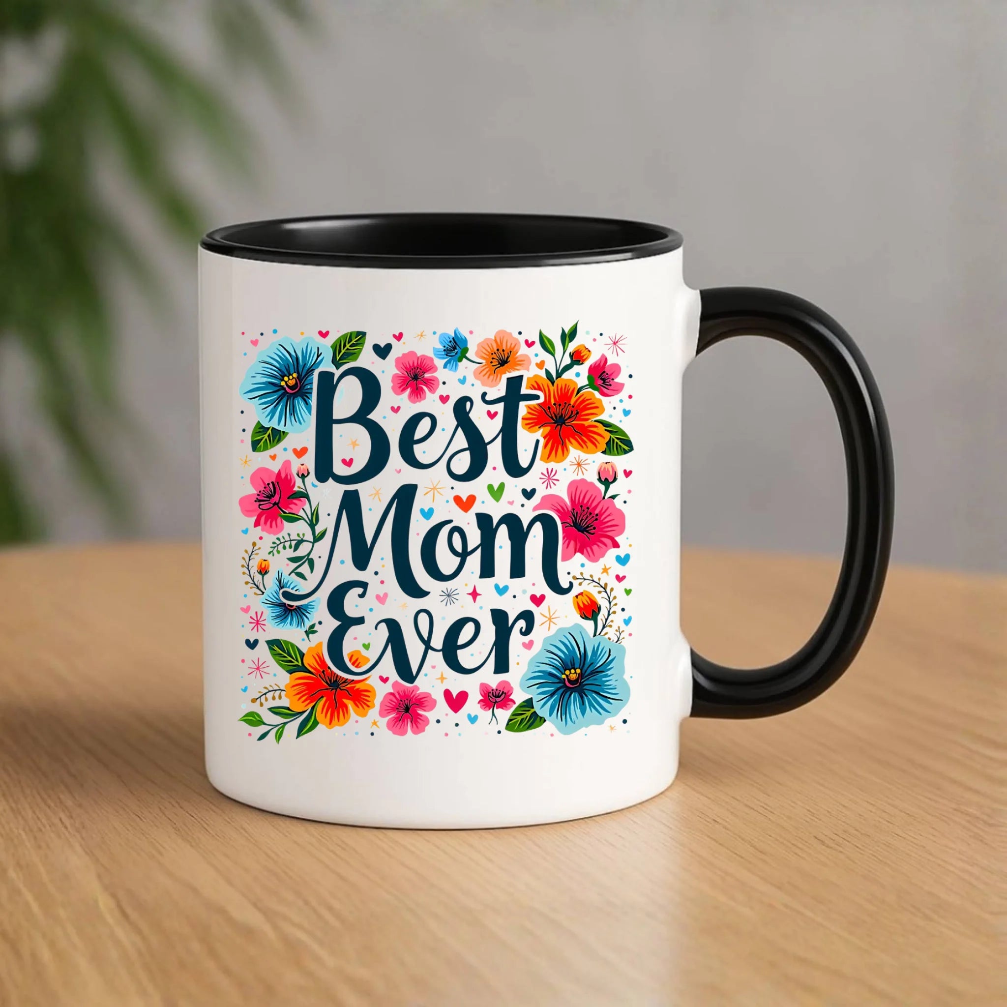 Kubek dla mamy - Kwiaty - Best mom ever DM34 - StoryCups.pl