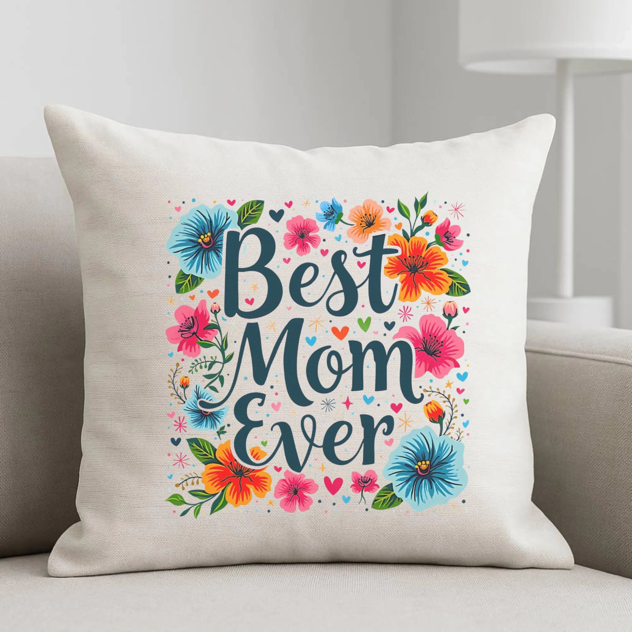 Poduszka dla mamy - Kwiaty - Best mom ever DM34 - StoryCups.pl