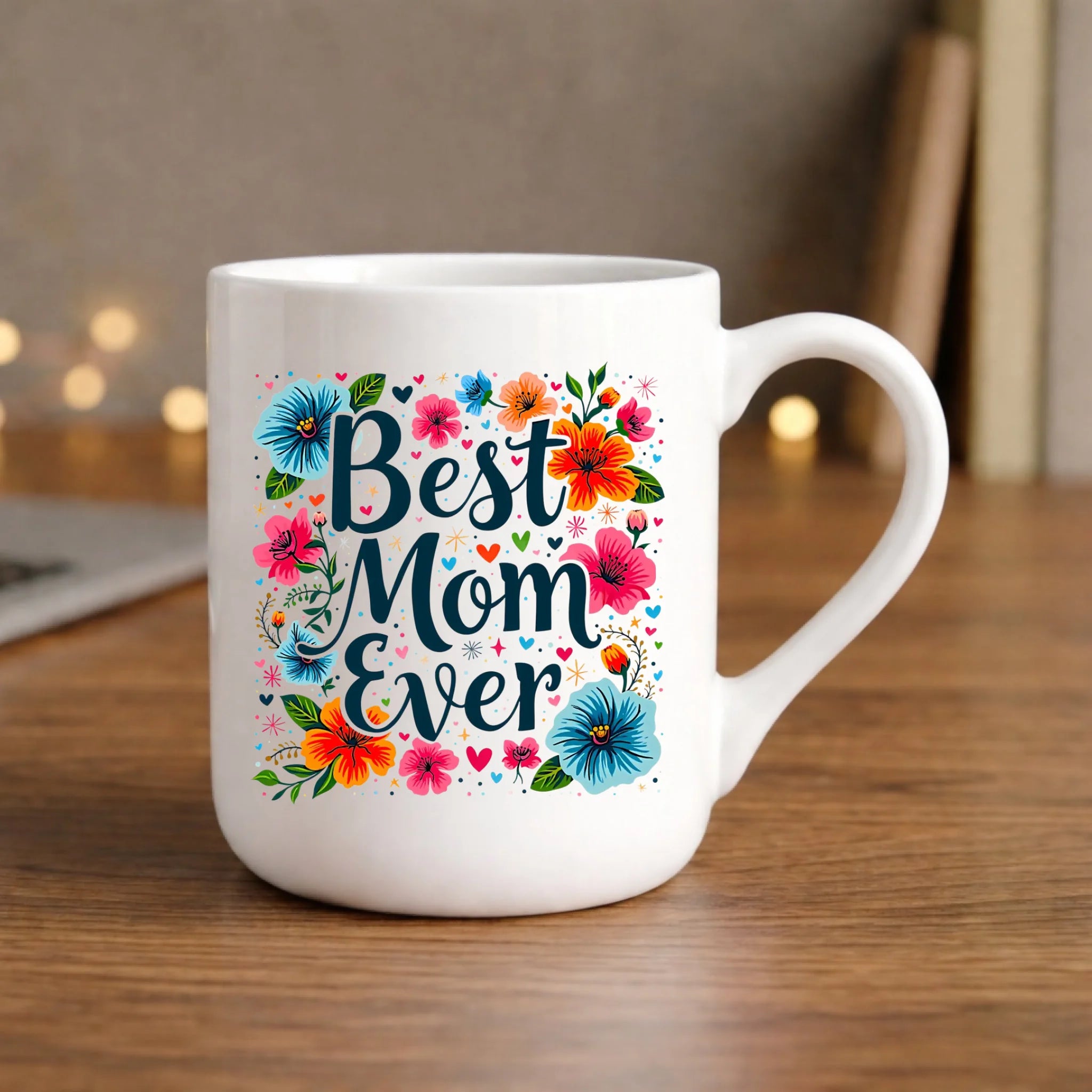 Kubek elegant dla mamy - Kwiaty - Best mom ever DM34 - StoryCups.pl