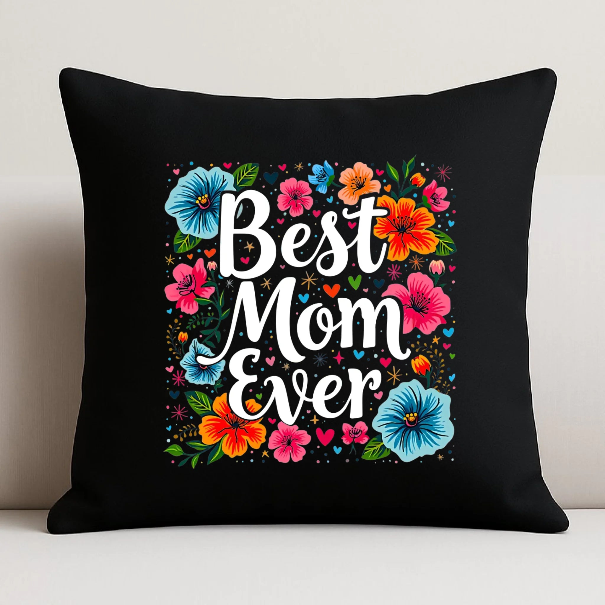 Poduszka dekoracyjna dla mamy - Kwiaty - Best mom ever DM34 - StoryCups.pl