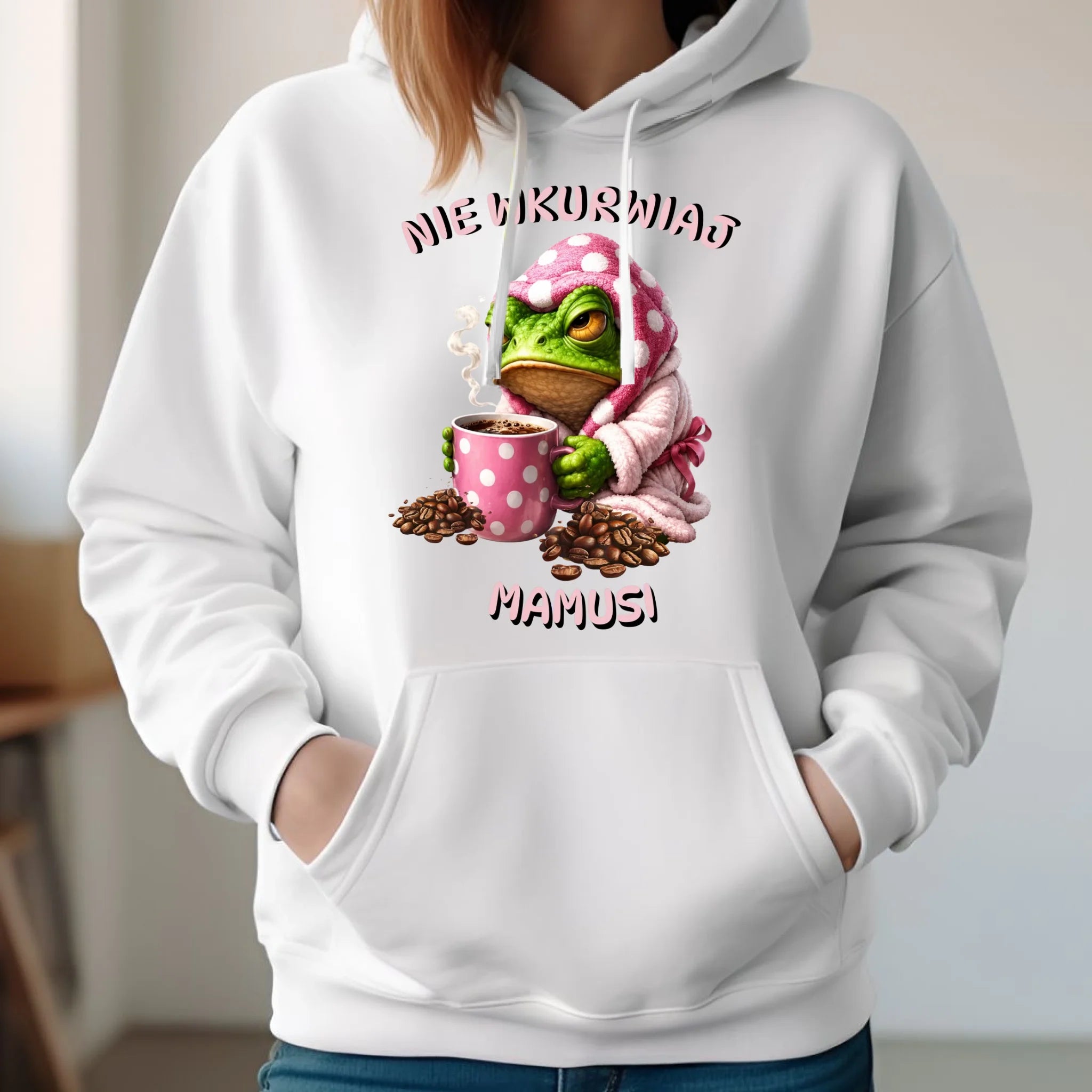 Bluza z kapturem dla mamy - Nie wku*wiaj mamusi - bez cenzury DM49 - StoryCups.pl