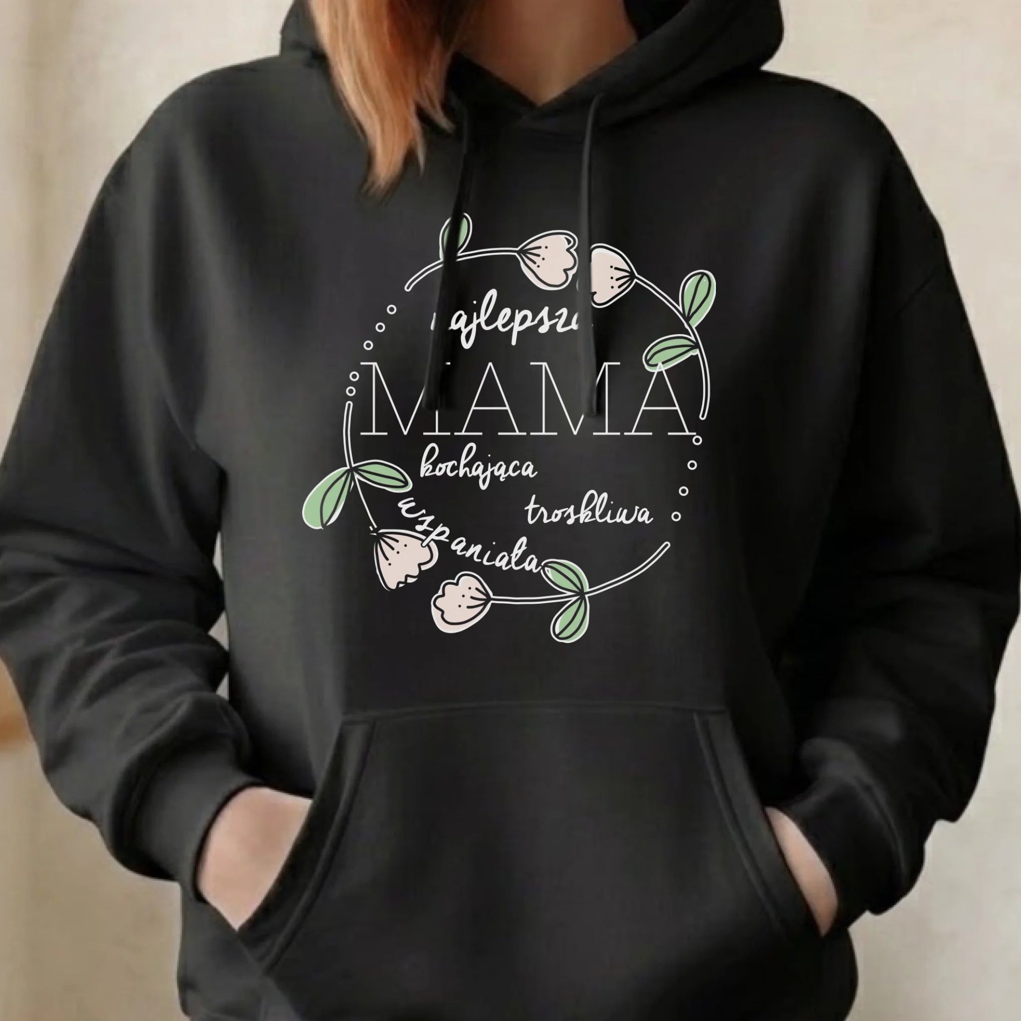 Bluza z kapturem dla mamy - Mama kochająca i troskliwa DM51 - StoryCups.pl