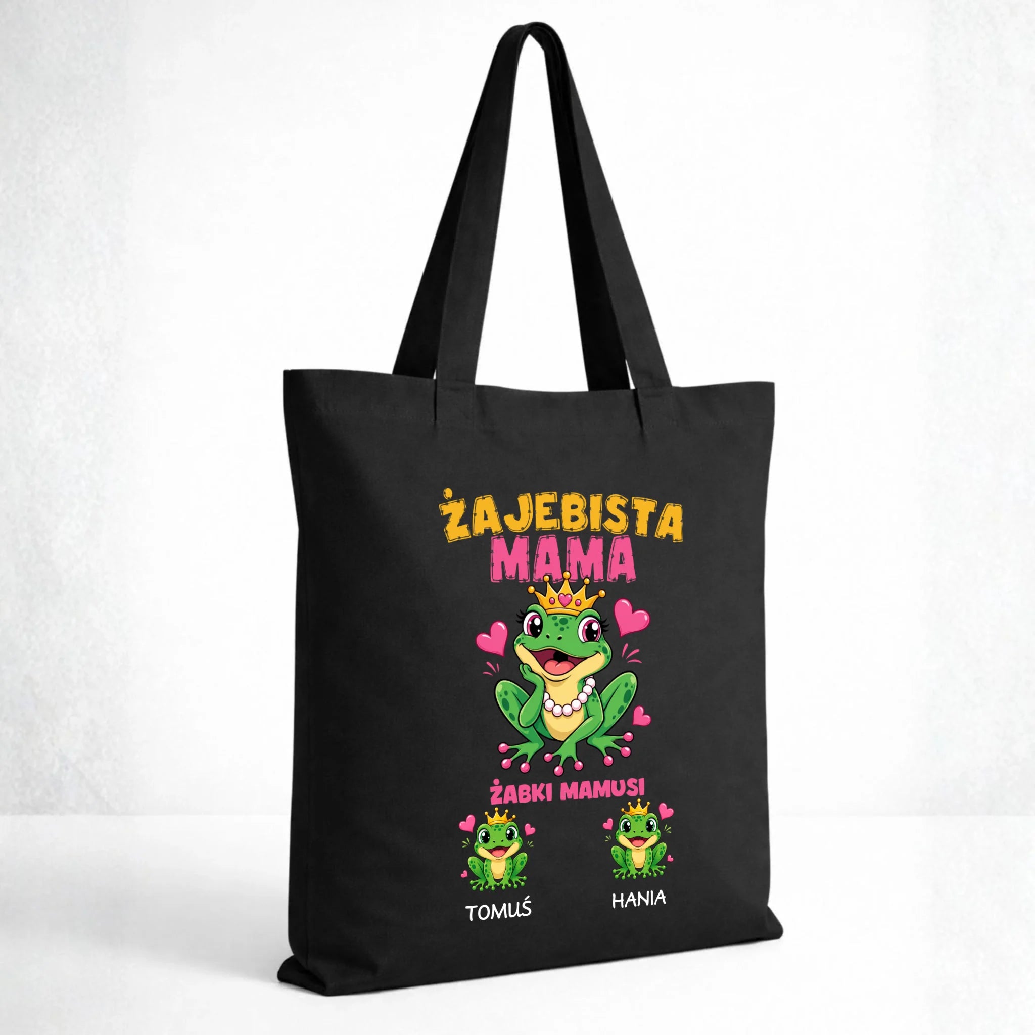 Torba dla mamy z imionami dzieci - Żabki Mamusi - personalizowana DM54 - StoryCups.pl