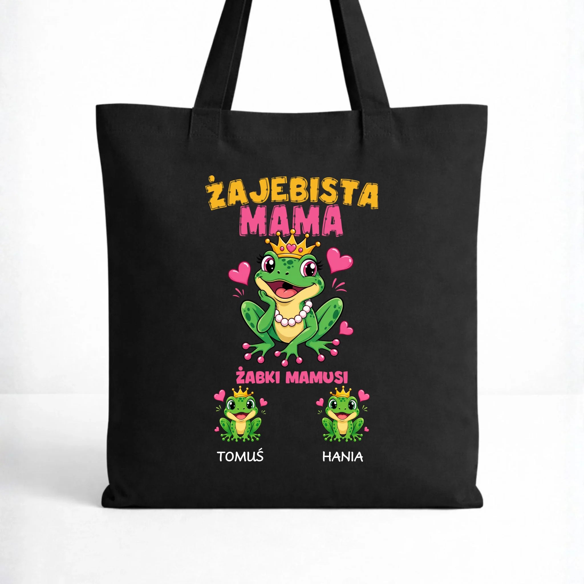 Torba dla mamy z imionami dzieci - Żabki Mamusi - personalizowana DM54 - StoryCups.pl