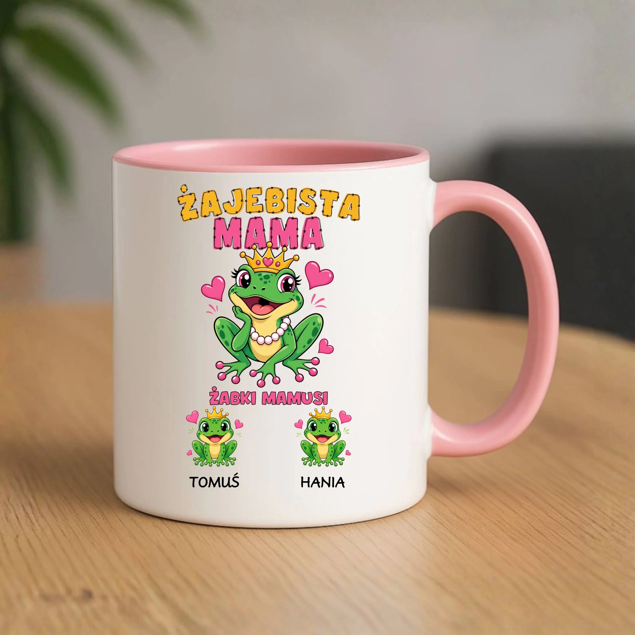 Kubek dla mamy z imionami dzieci - Żabki Mamusi - personalizowany DM54 - StoryCups.pl