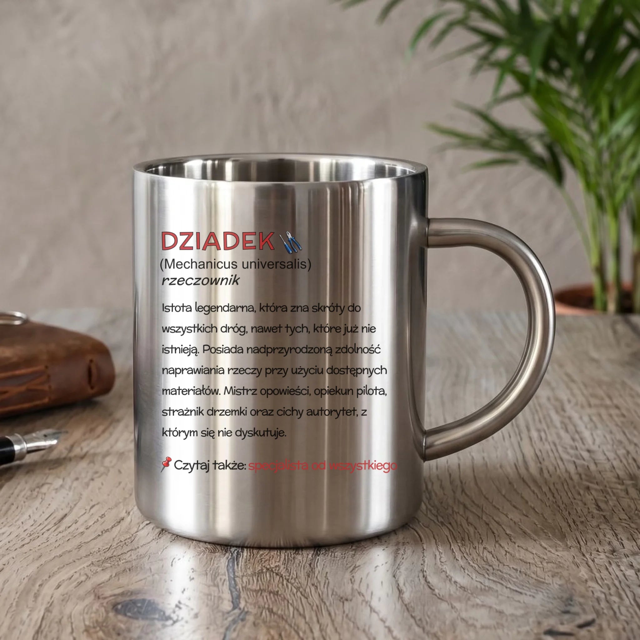 Kubek metalowy dla dziadka - Dziadek śmieszna definicja D43 - StoryCups.pl