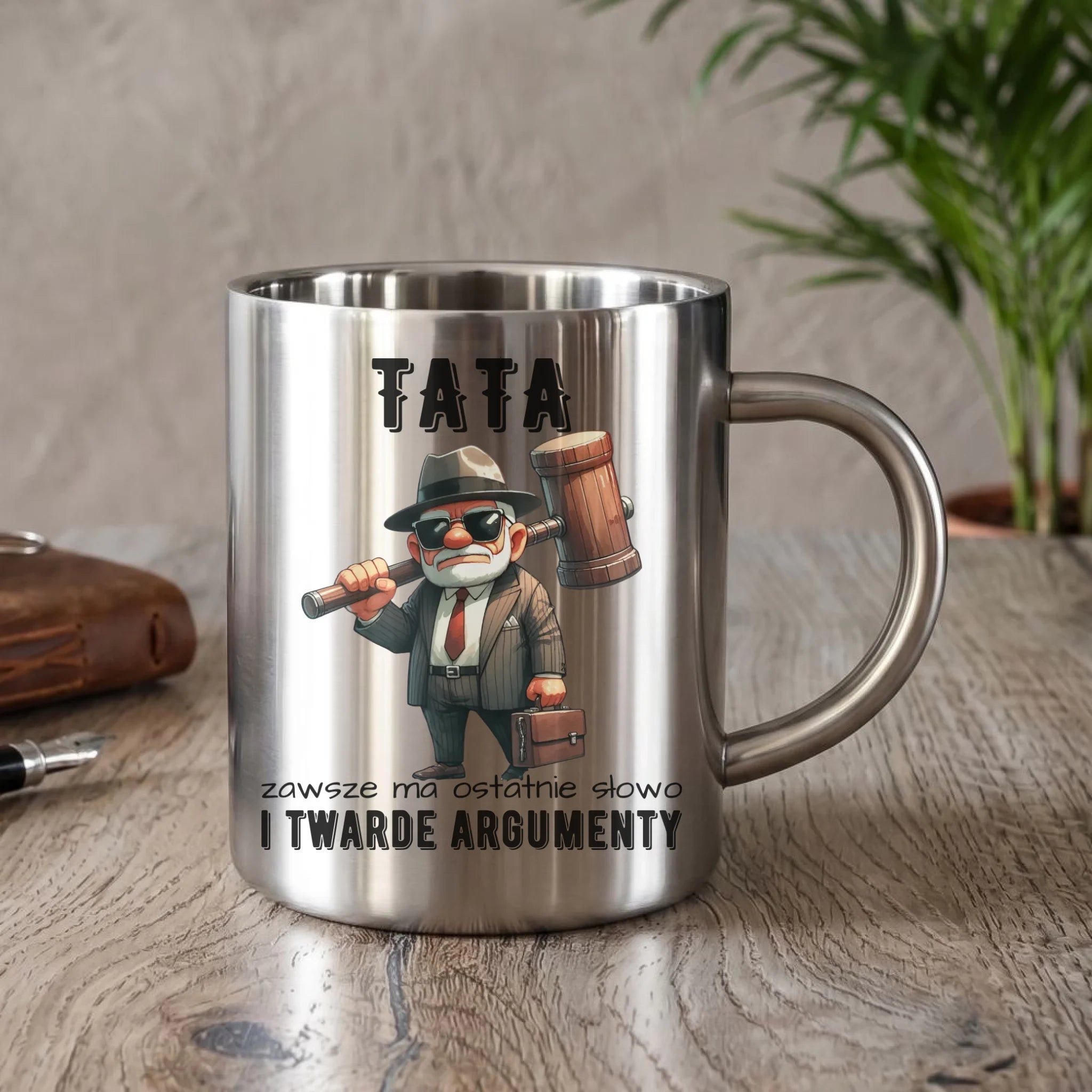 Kubek metalowy dla taty - Tata zawsze ma ostatnie słowo DT82 - StoryCups.pl