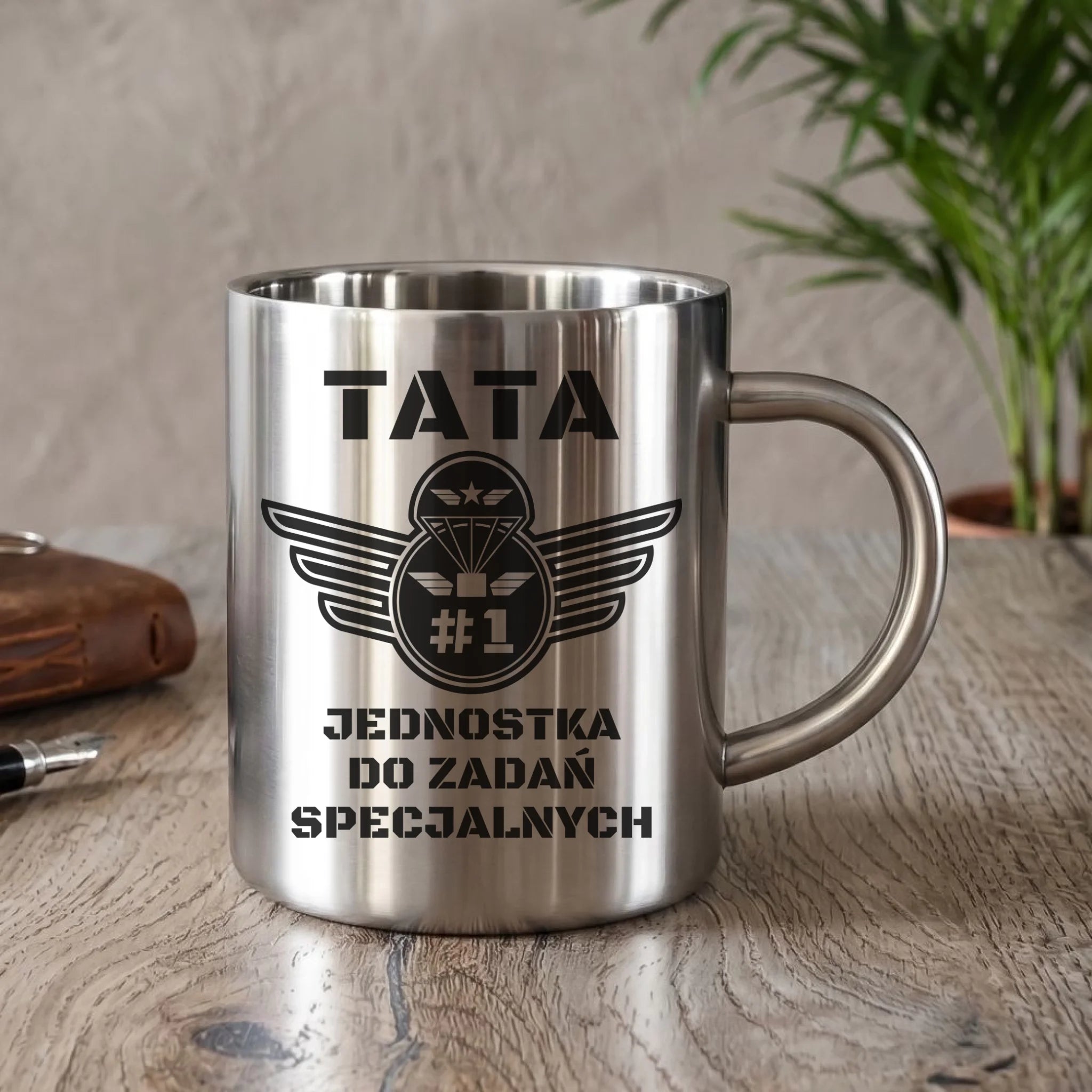 Kubek metalowy dla taty - Tata jednostka do zadań specjalnych DT42 - StoryCups.pl