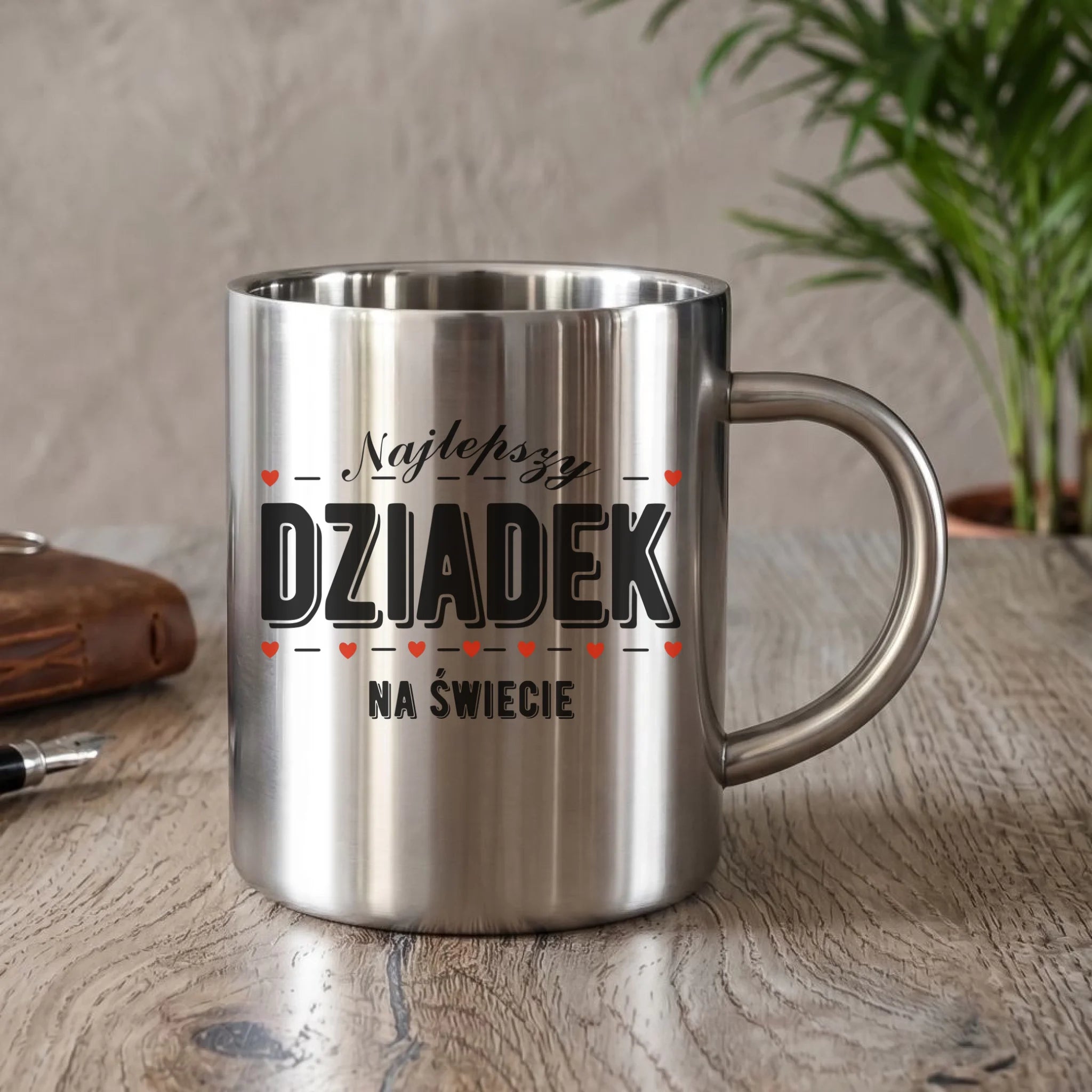 Kubek metalowy dla dziadka - Najlepszy dziadek na świecie D23 - StoryCups.pl