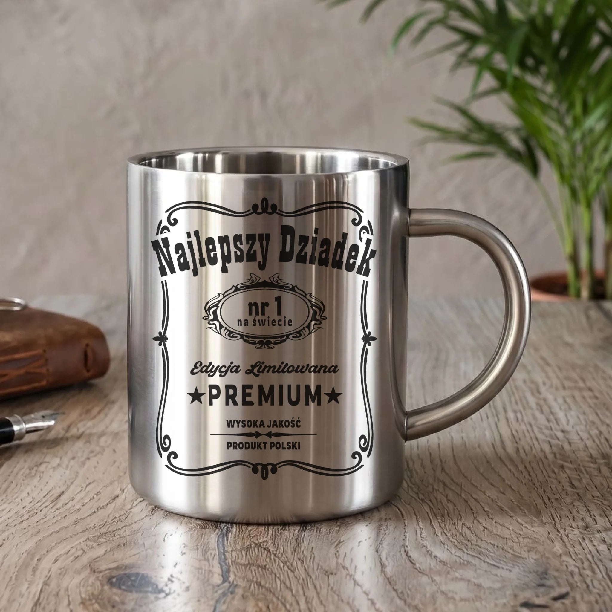 Kubek metalowy dla dziadka - Najlepszy dziadek edycja limitowana D30 - StoryCups.pl
