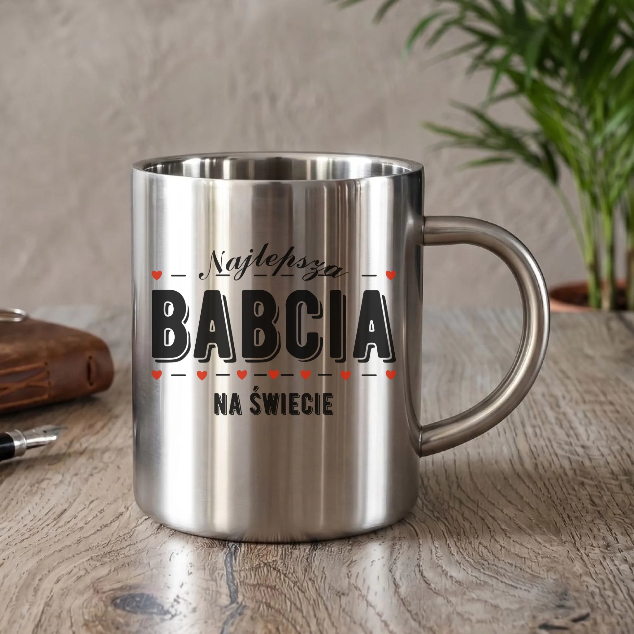 Kubek metalowy dla babci - Najlepsza babcia na świecie B23 - StoryCups.pl