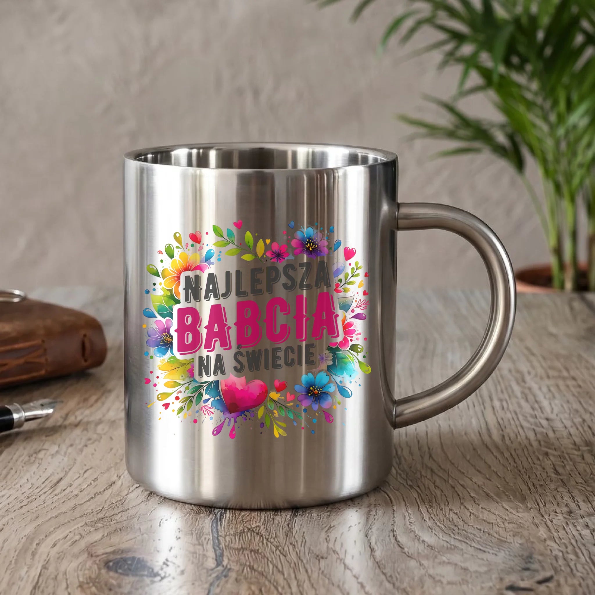 Kubek metalowy dla babci - Najlepsza Babcia na świecie B07 - StoryCups.pl