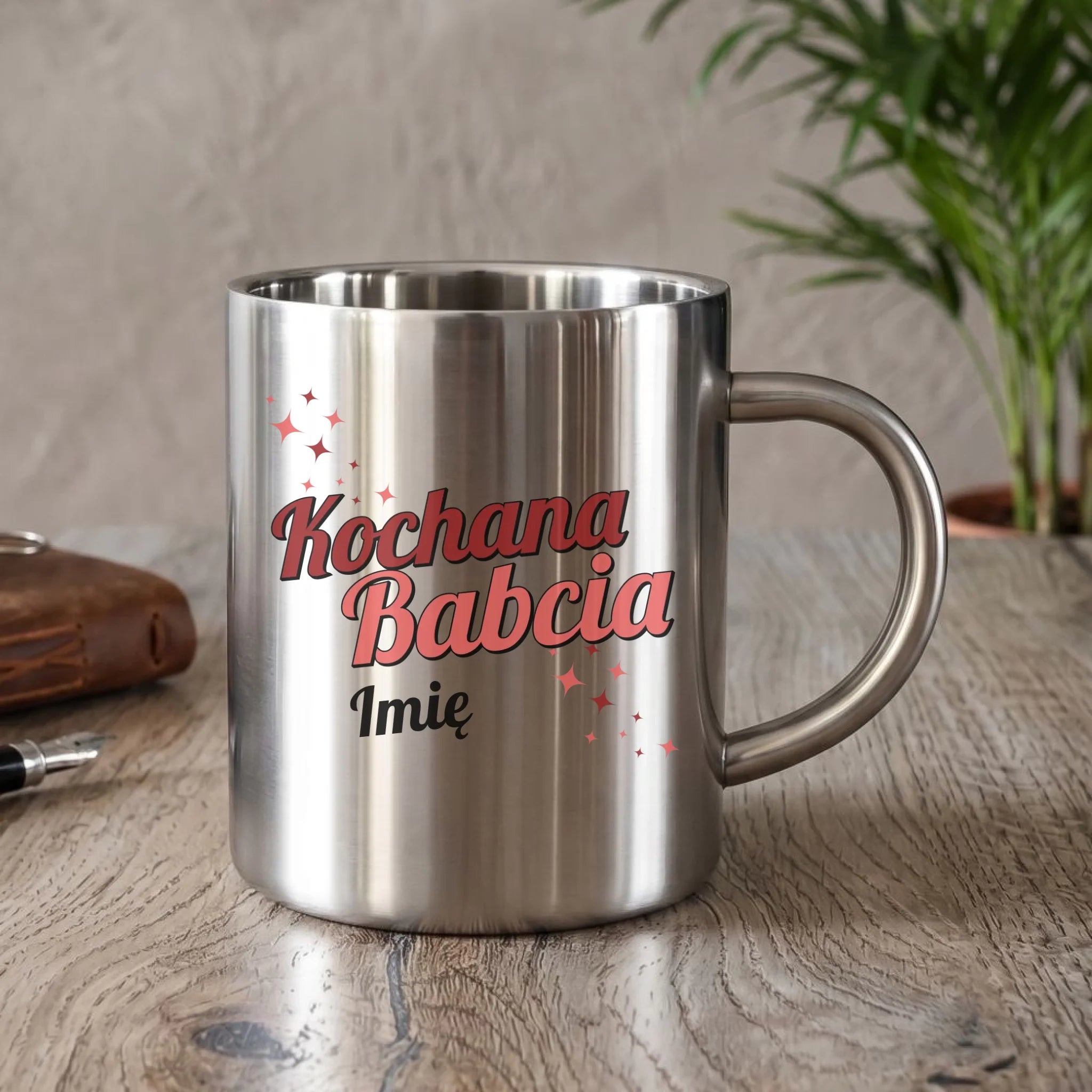 Kubek metalowy dla babci - Kochana Babcia - personalizowany B05 - StoryCups.pl