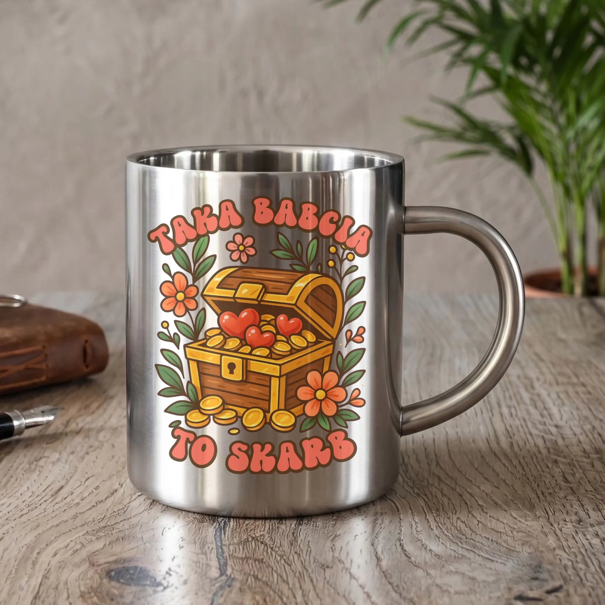 Kubek metalowy dla babci - Taka Babcia to skarb B19 - StoryCups.pl
