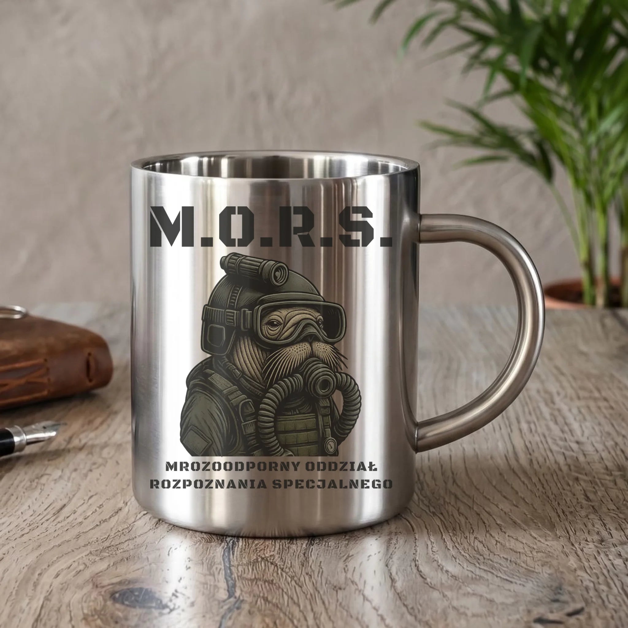 Kubek metalowy - prezent dla morsa - M.O.R.S. Mrozoodporny Oddział Rozpoznania Specjalnego HM20 - StoryCups.pl