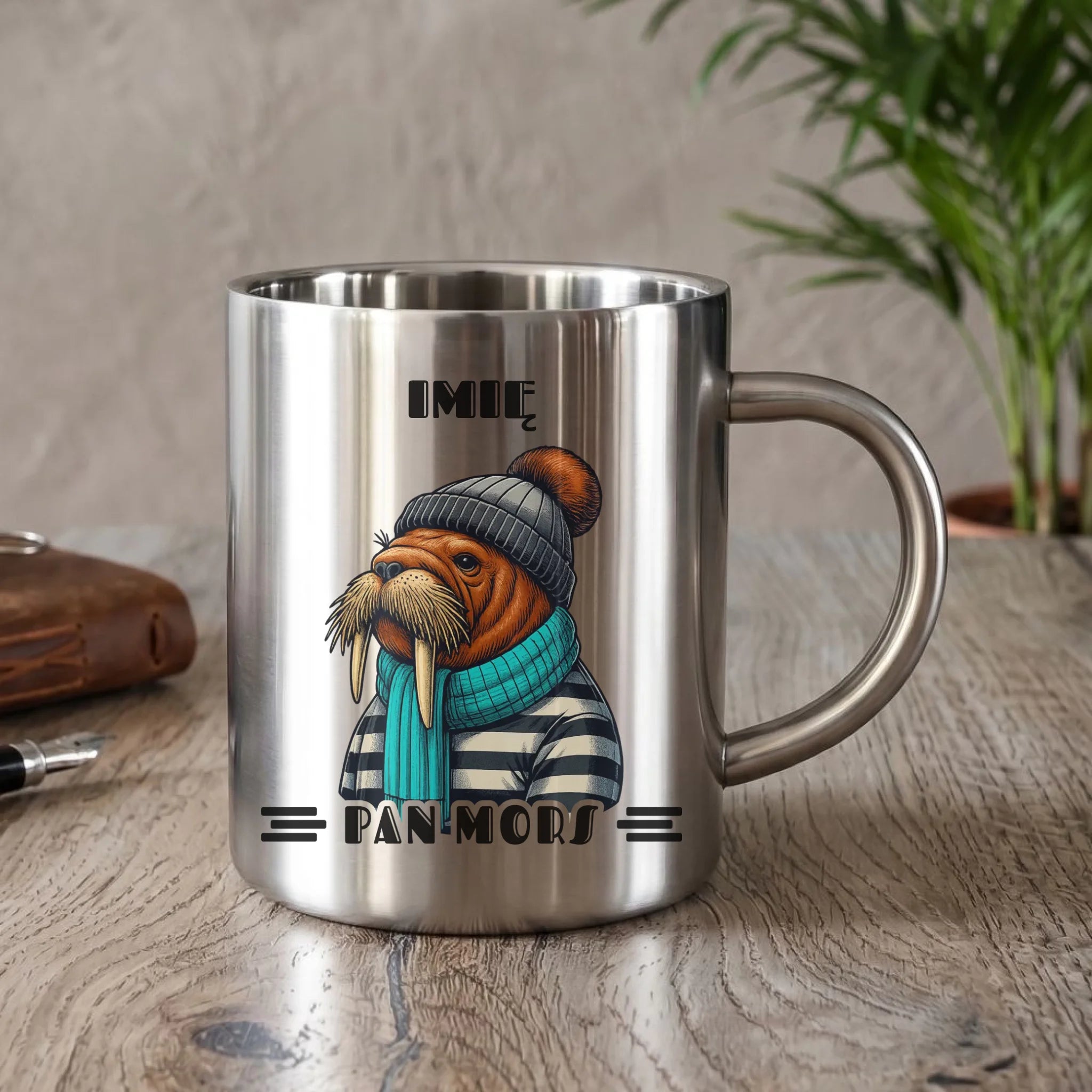 Kubek metalowy - prezent dla morsa - Pan Mors - personalizowany HM15 - StoryCups.pl
