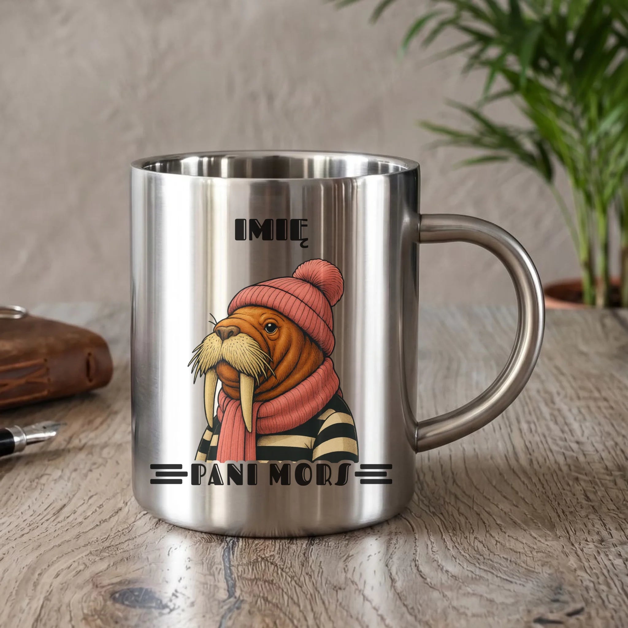 Kubek metalowy - prezent dla morsa - Pani Mors - personalizowany HM16 - StoryCups.pl