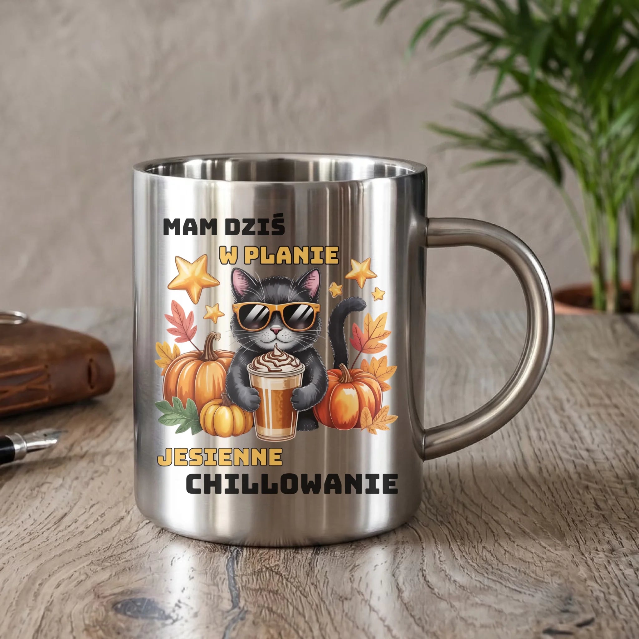 Kubek metalowy jesienny - Mam dziś w planie jesienne chillowanie JS34 - StoryCups.pl