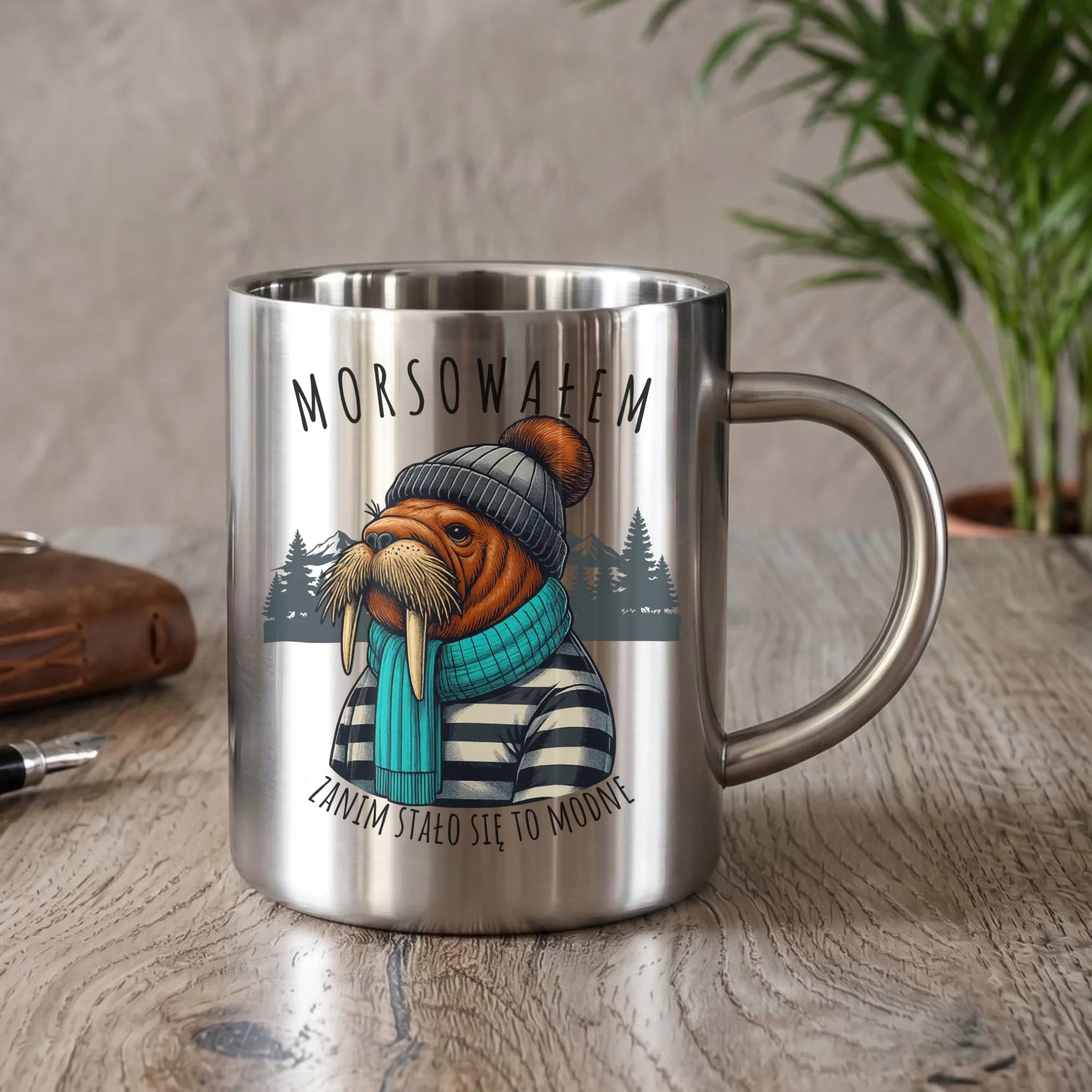 Kubek metalowy - prezent dla morsa - Morsowałem zanim stało się to modne - Mors HM08 - StoryCups.pl