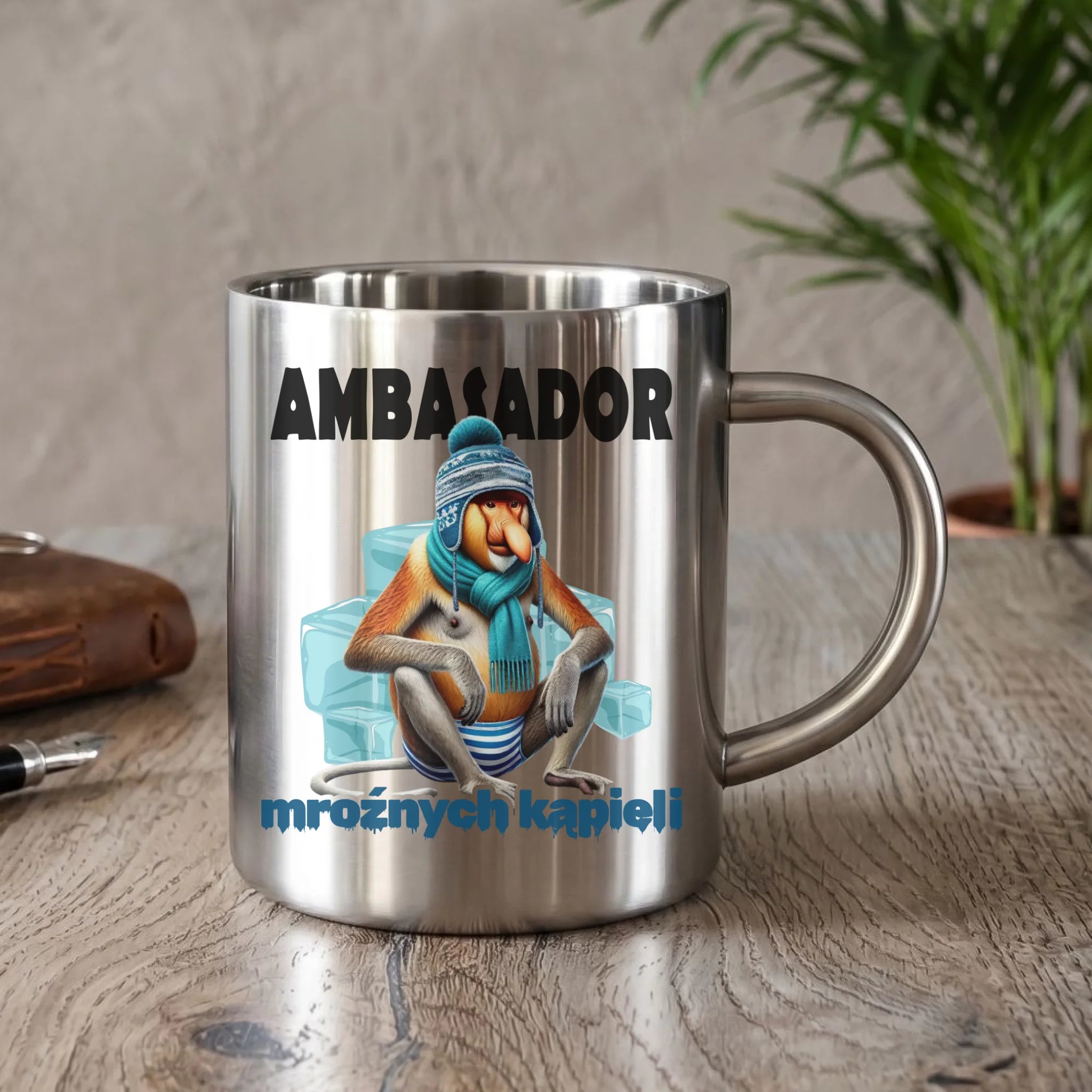 Kubek metalowy - prezent dla morsa - Janusz Nosacz Mors - Ambasador mroźnych kąpieli HM03 - StoryCups.pl