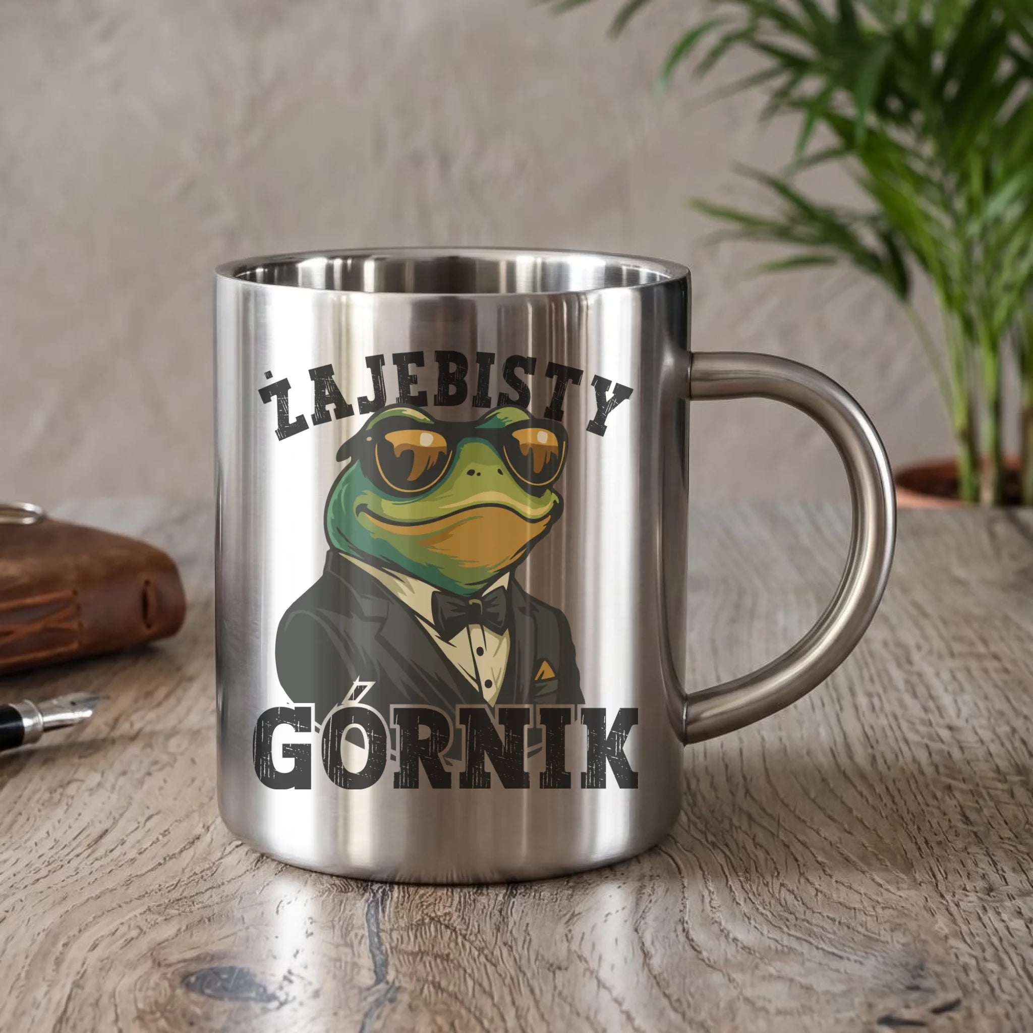 Kubek metalowy - prezent dla górnika - Żajebisty górnik G18 - StoryCups.pl