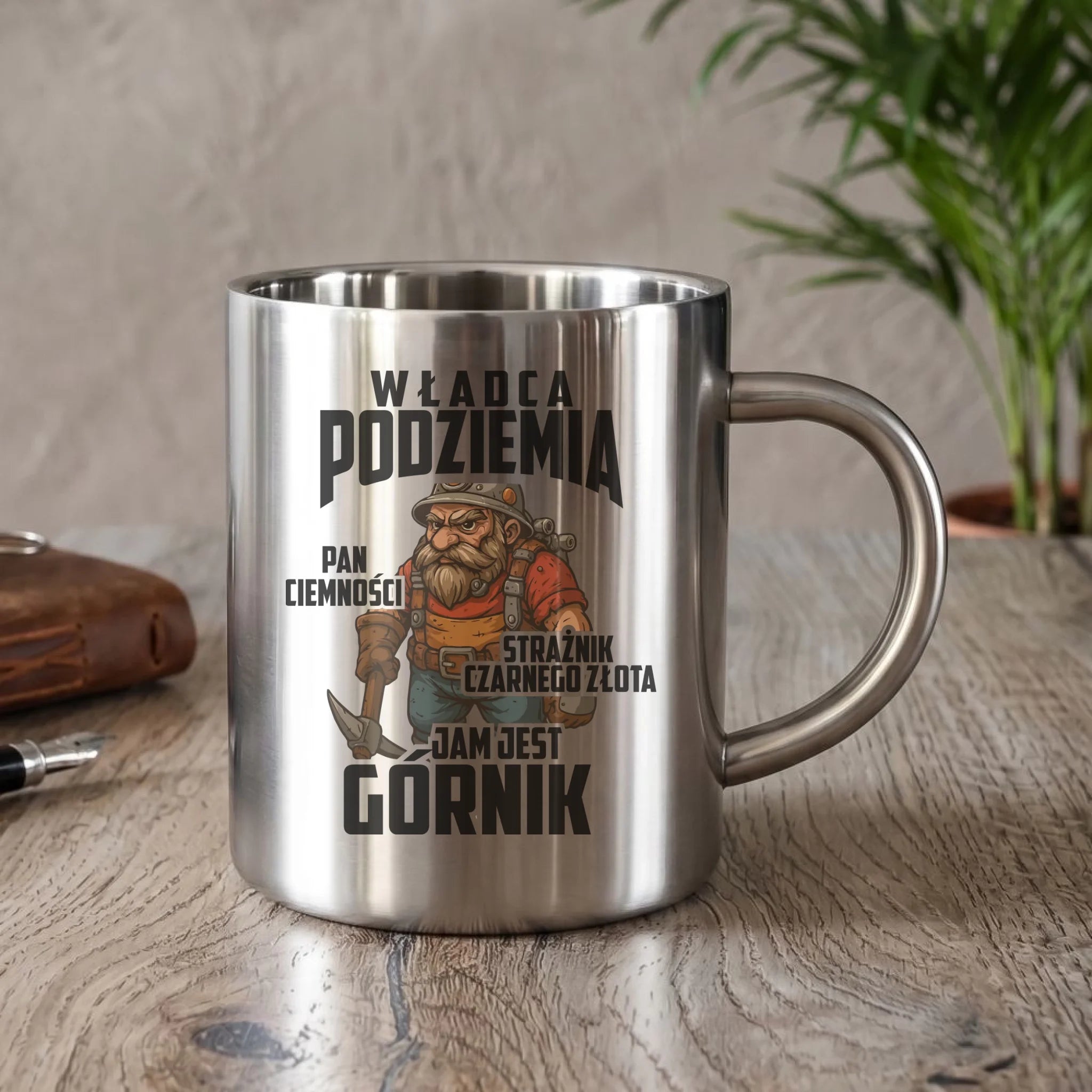 Kubek metalowy - prezent dla górnika - Władca podziemia Górnik G20 - StoryCups.pl