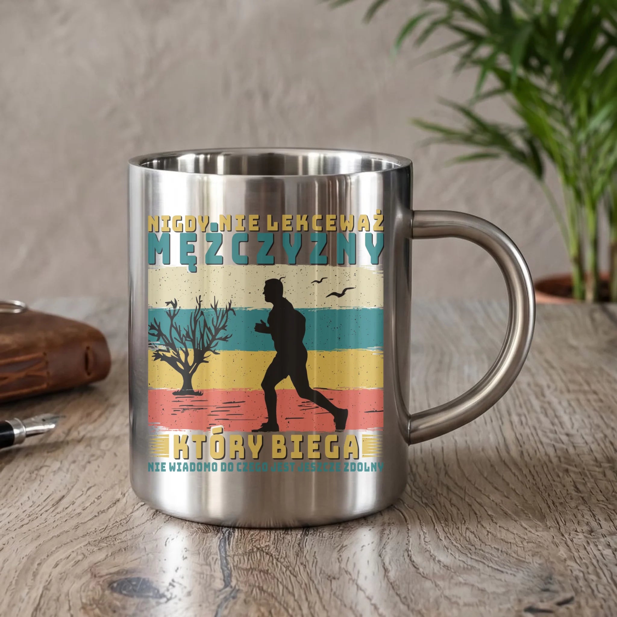 Kubek metalowy dla biegacza - Nigdy nie lekceważ HB03 - StoryCups.pl