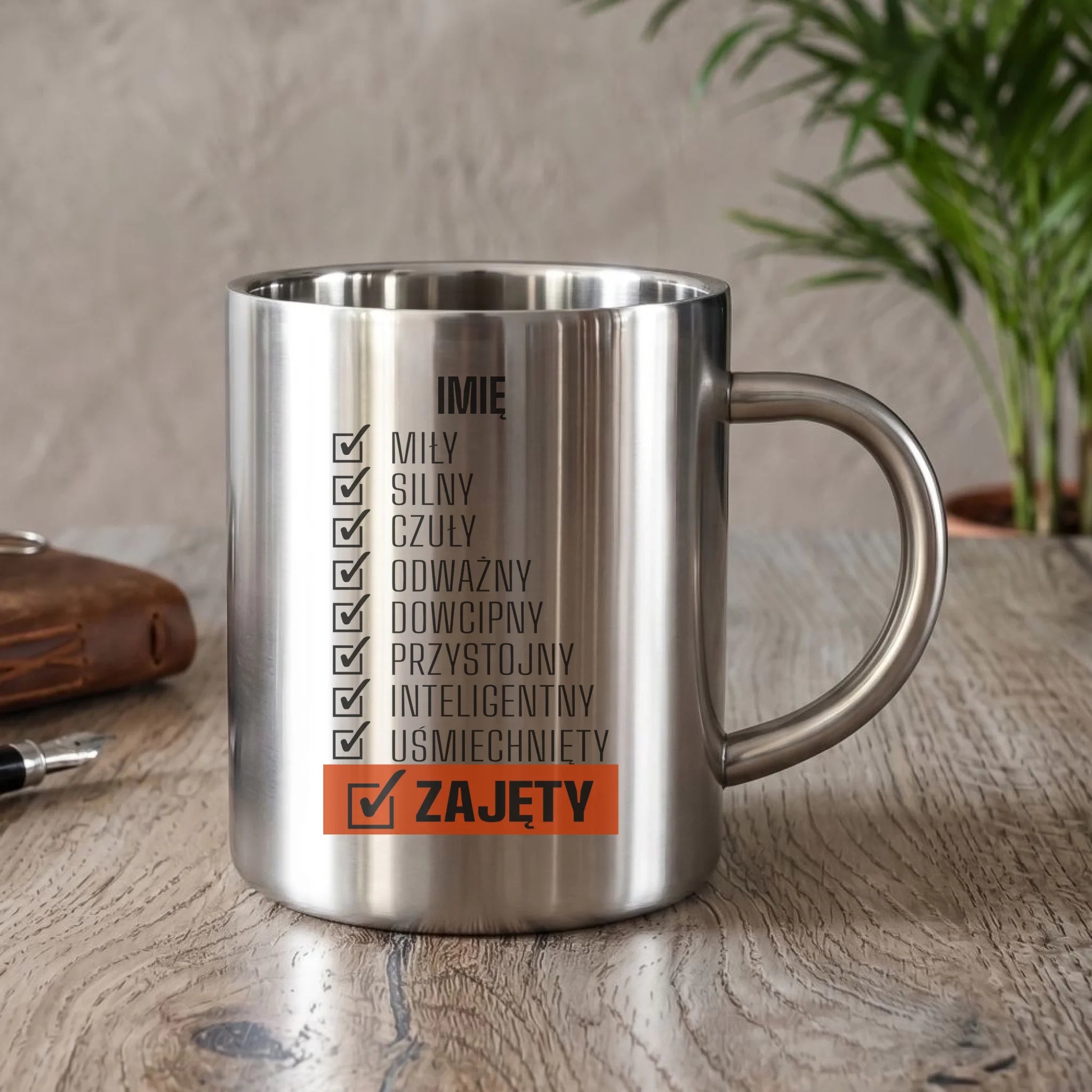 Kubek metalowy - Zajęty prezent dla chłopaka męża narzeczonego - personalizowany DCH05 - StoryCups.pl