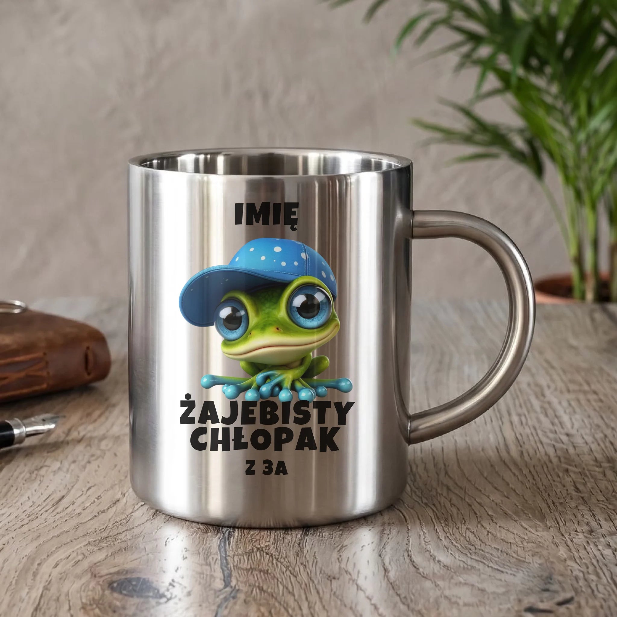 Kubek metalowy - Żajebisty Chłopak - personalizowany DCH01 - StoryCups.pl