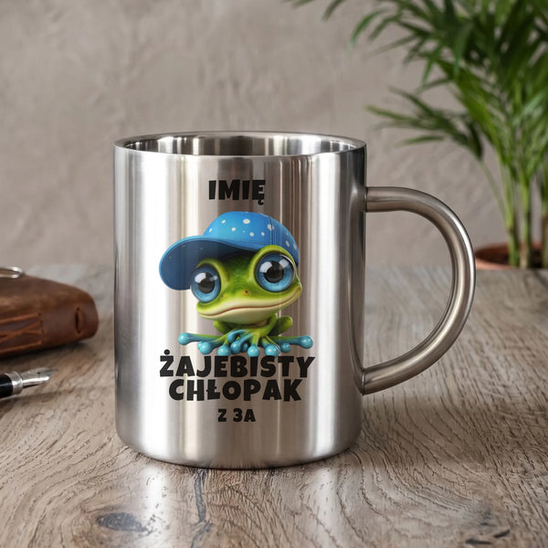 Kubek metalowy - Żajebisty Chłopak - personalizowany DCH01 - StoryCups.pl