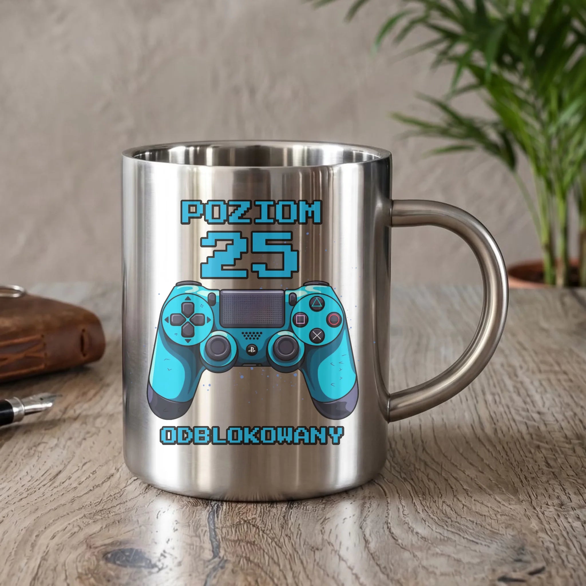 Poziom odblokowany (wiek) | Kubek metalowy na urodziny dla gracza U24 - StoryCups.pl