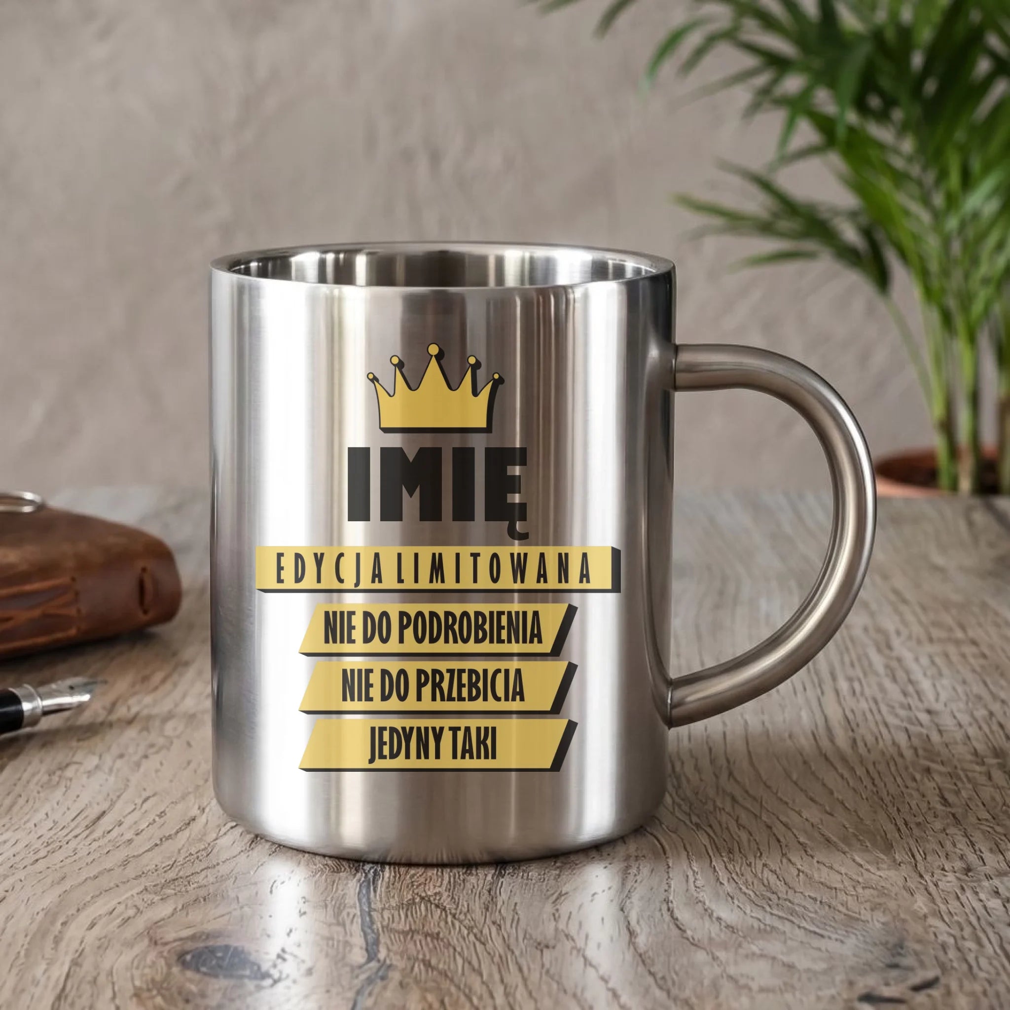 Kubek metalowy - Edycja Limitowana prezent dla niego - personalizowany DCH03 - StoryCups.pl