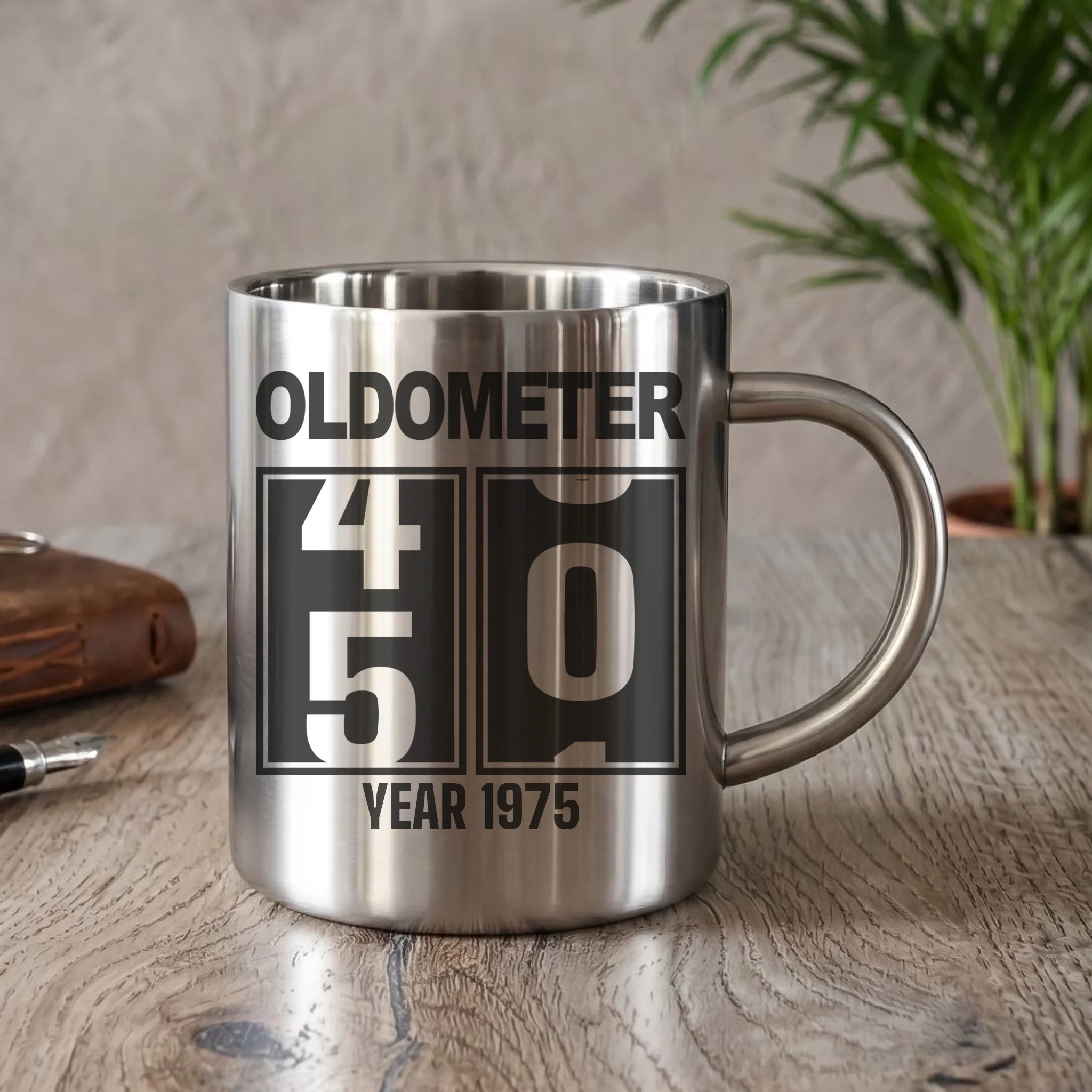 Oldometer 20-85 lat | Kubek metalowy na urodziny U06 - StoryCups.pl