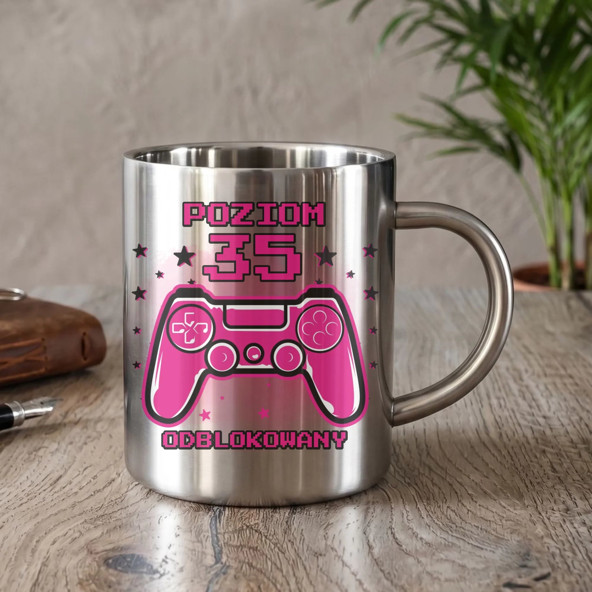 Poziom odblokowany (wiek) | Kubek metalowy na urodziny dla gracza U23 - StoryCups.pl