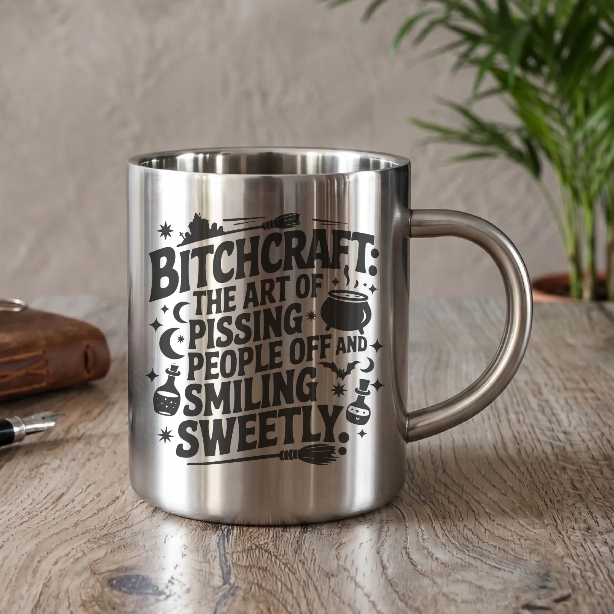 Kubek metalowy na Halloween - Bitchcraft HL25 - StoryCups.pl