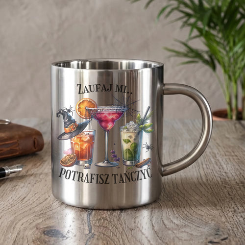 Halloweenowe drinki | Kubek metalowy z nadrukiem HL26 - StoryCups.pl