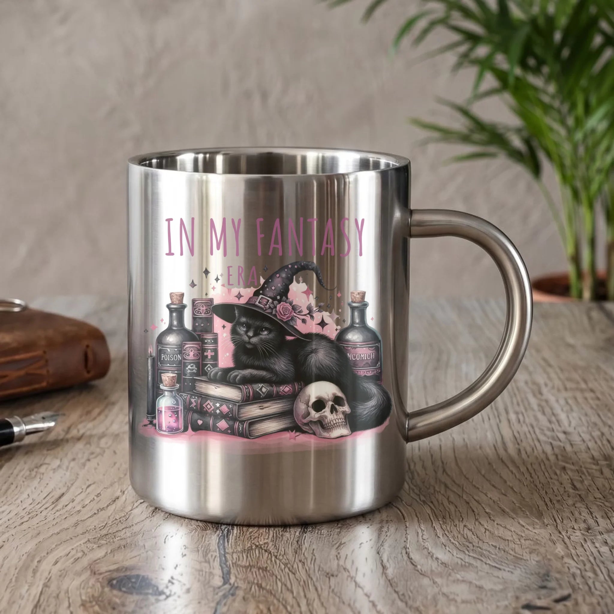 Kubek metalowy na Halloween - In my fantasy era HL04 - StoryCups.pl