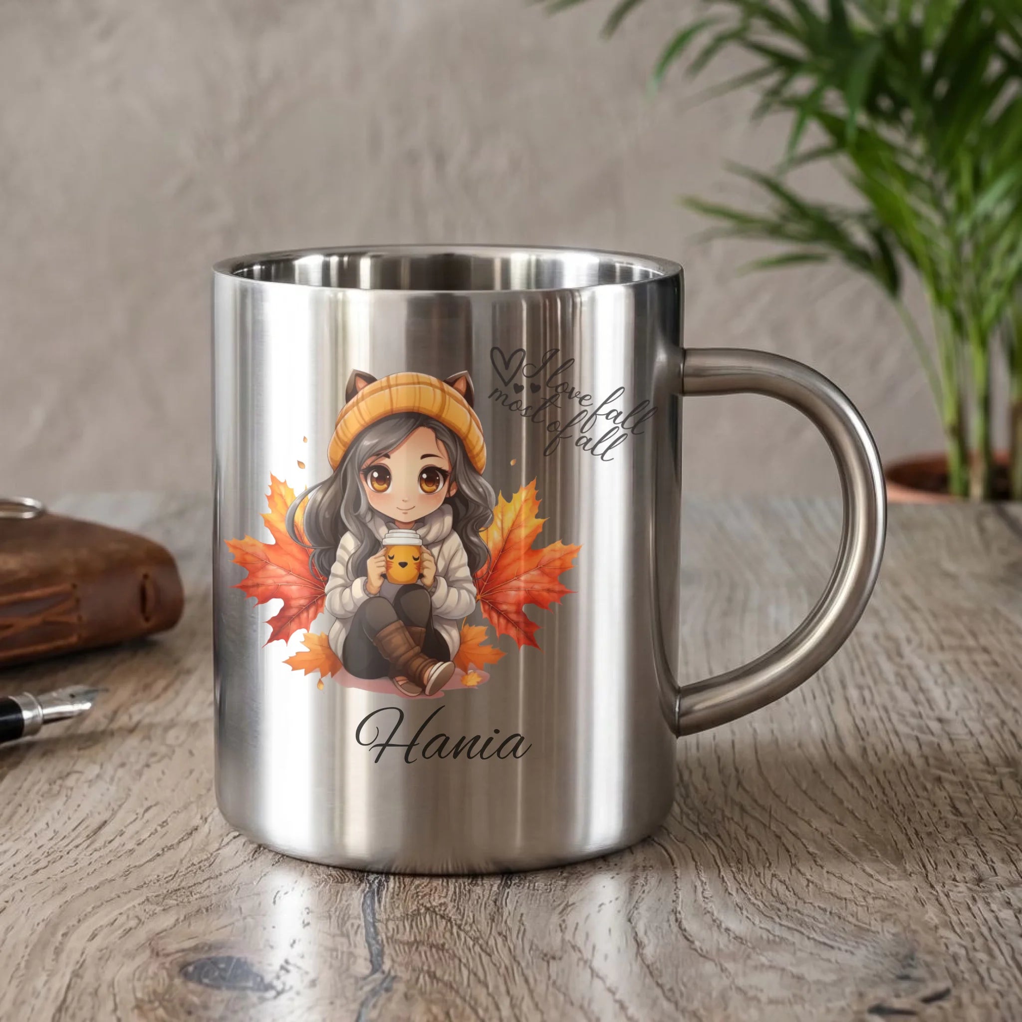 Kubek metalowy jesieniara - Anime - personalizowany JS06 - StoryCups.pl