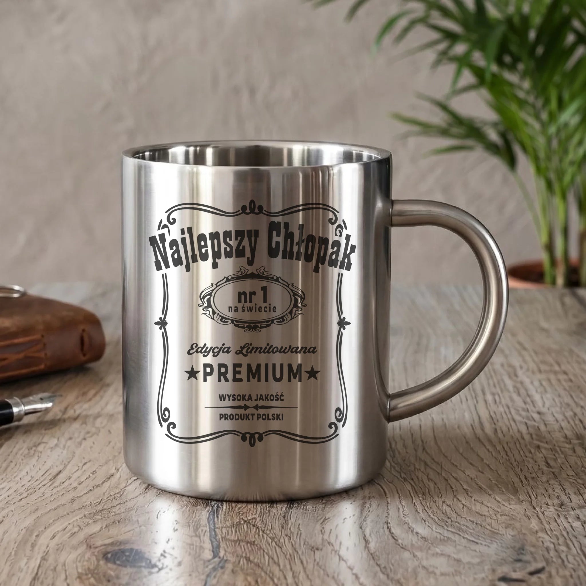 Kubek metalowy - prezent dla chłopaka - Najlepszy chłopak na świecie DCH20 - StoryCups.pl