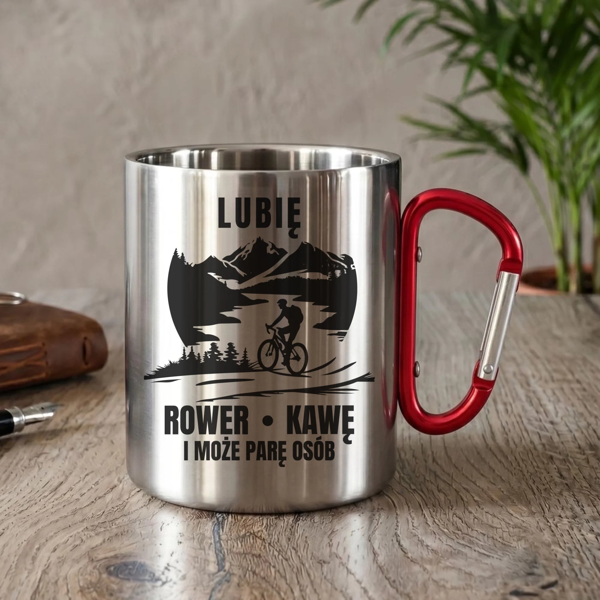 Kubek metalowy dla rowerzysty - Lubię rower kawę i może parę osób HR05 - StoryCups.pl